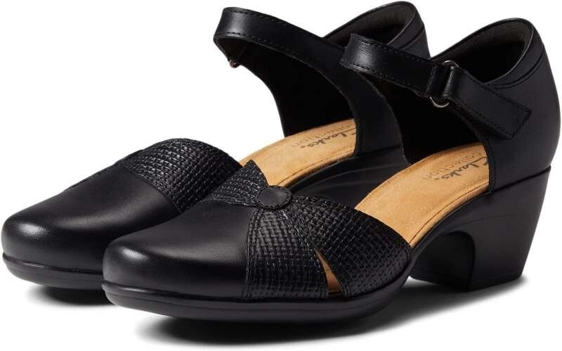 Clarks Women’s Emily Rae Black Leather 64678 US Size 12- M (3622) NEW