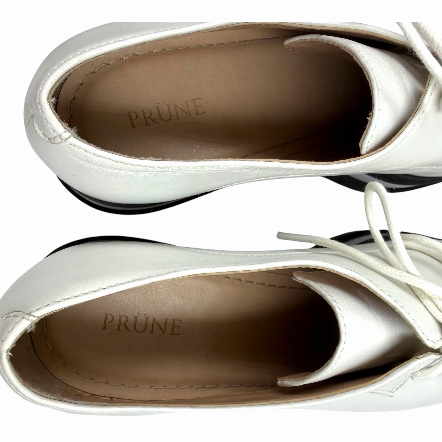 PRÜNE BLACK & WHITE PLATFORM LACE UP OXFORDS LEATHER RETRO GRUNGE GOTH SIZE 7