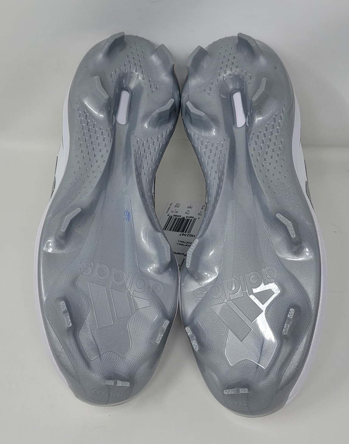 Adidas Purehustle 2 TPU Baseball Shoes White Grey Womens Size 7.5 H02347 New