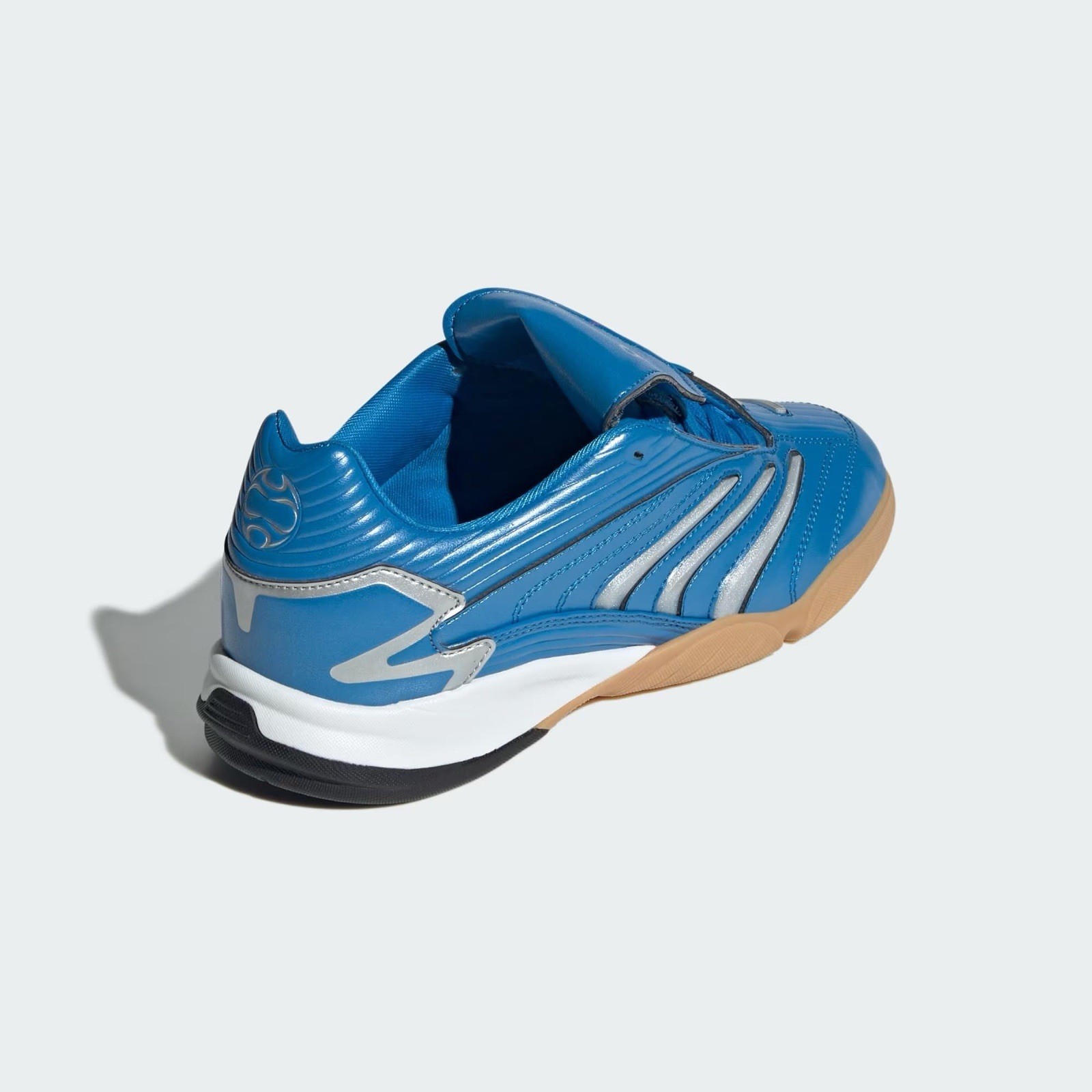 Size 7.5- Adidas Women’s PREDATOR SALA SHOES, Blue/Silver Metallic/Gum. JR1637.