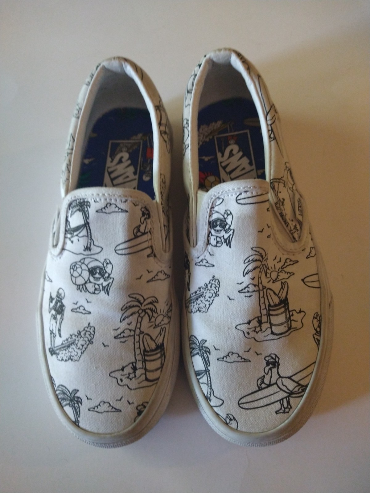 Vans Shoes Women’s Size 5 Men’s 3.5 White Slip On Low Tide Beach Skate Bmx