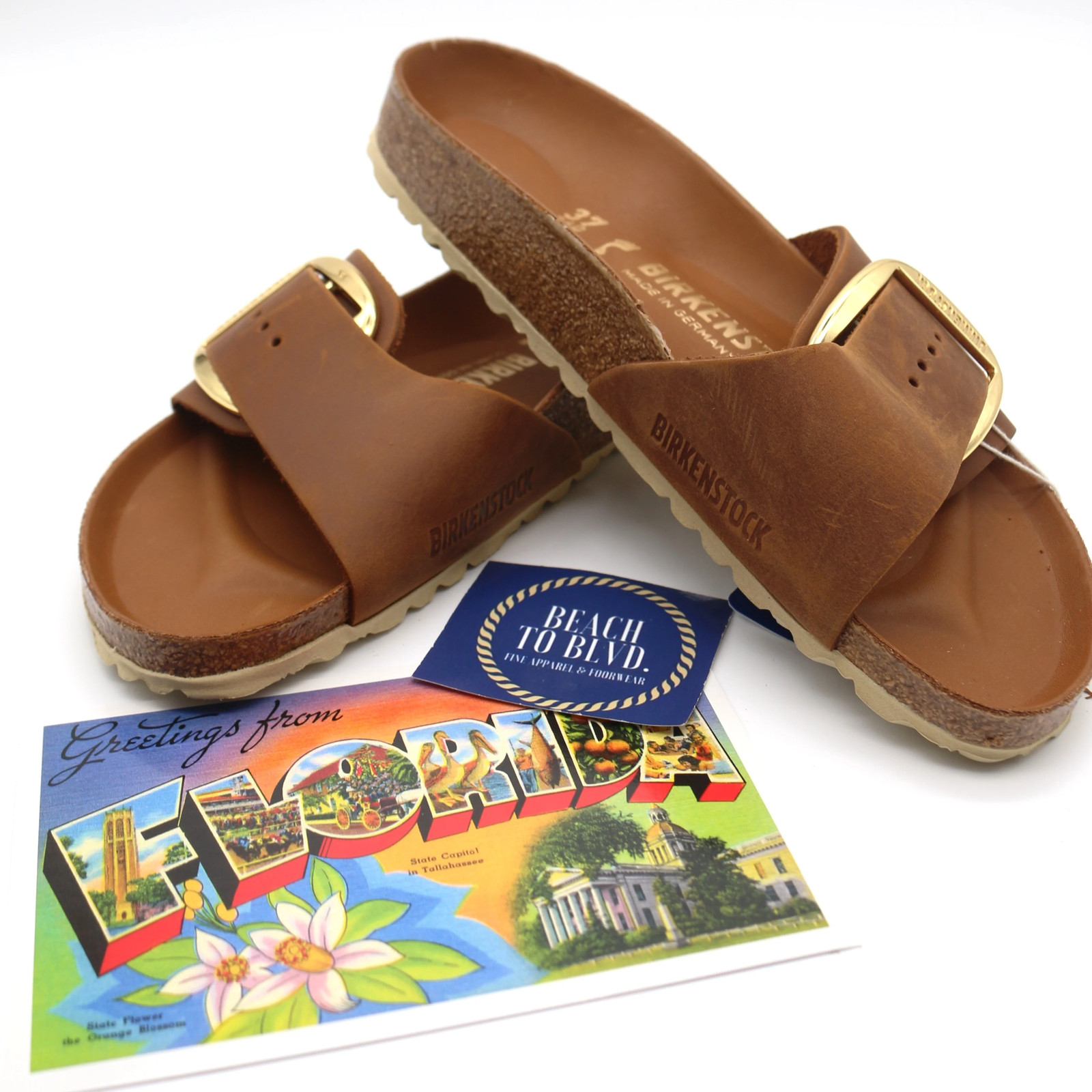 Birkenstock Madrid Big Buckle Oiled Leather Women’s Sandals – Narrow Fit