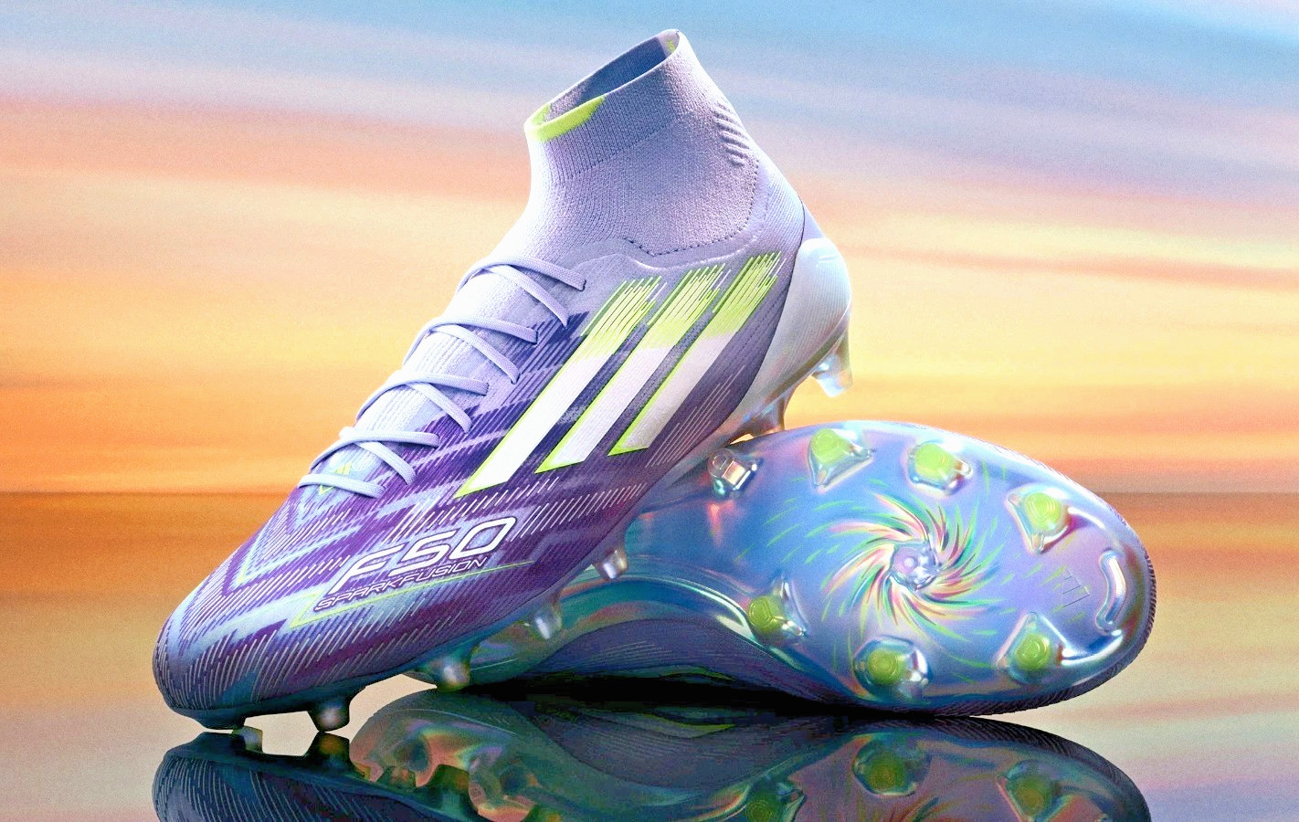 Adidas F50 Sparkfusion Elite Mid FG Soccer Cleats Violet Women’s 9.5 / Men’s 8.5