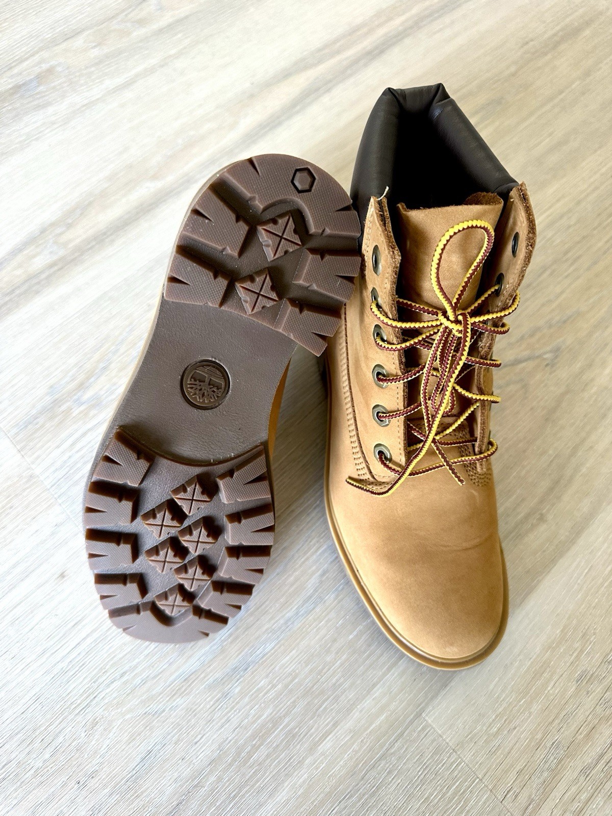 Timberland Men’s Brown Leather Ankle Lace-Up Boots Round Toe Rubber Sole 7
