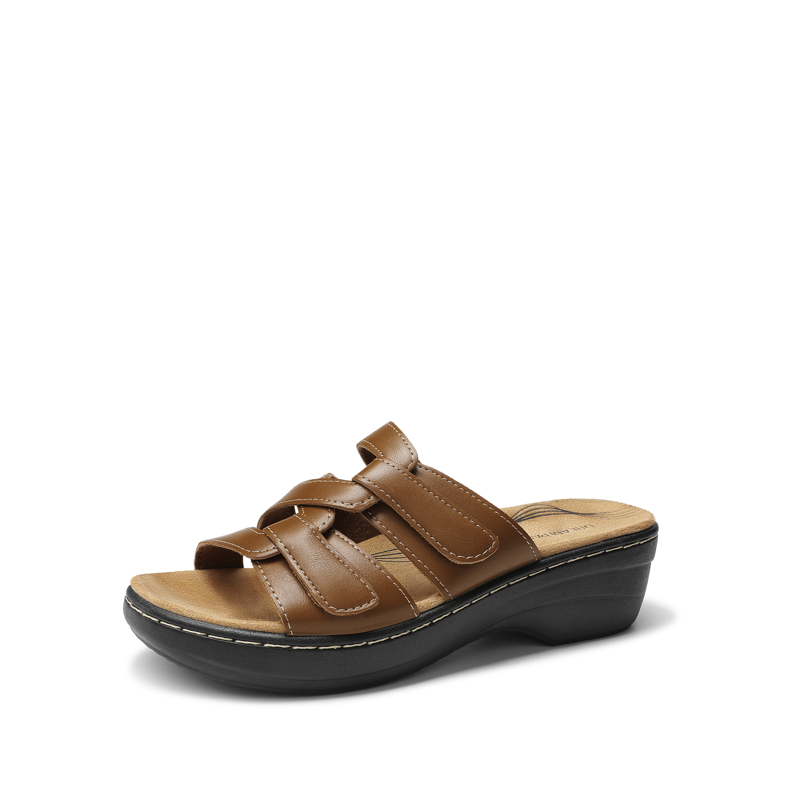 Women Summer Arch Support Slide Sandals Adjustable Strap Beach Low Wedge Sandals