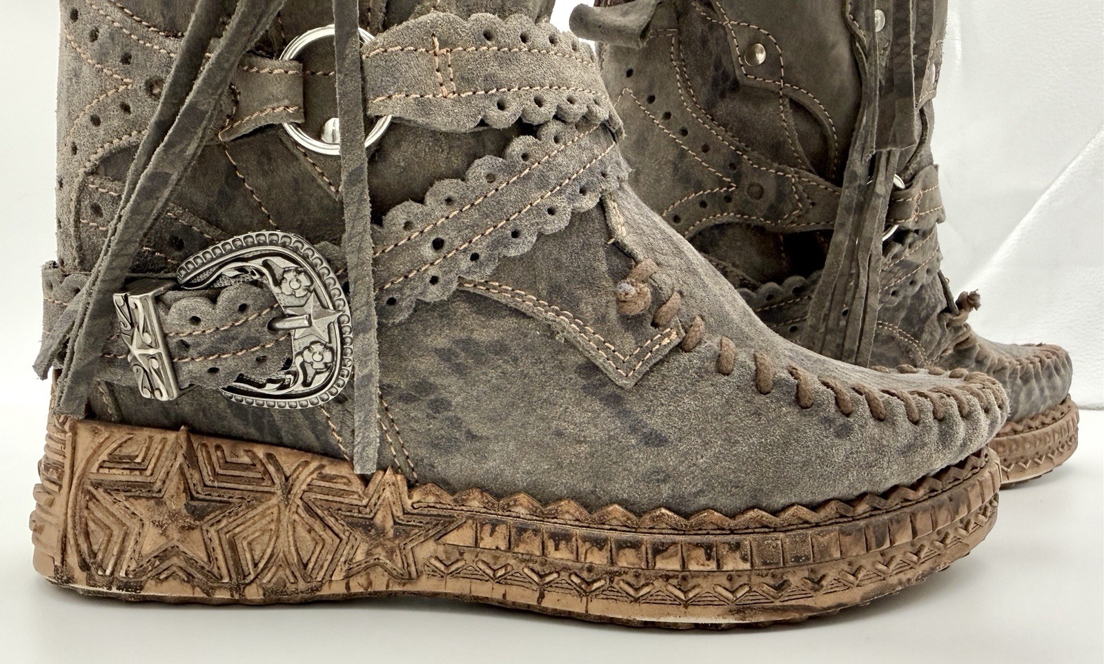 El Vaquero Mirea | Reptile Vine | Sz 39 – Women’s Wedge Moccasin Boots NEW