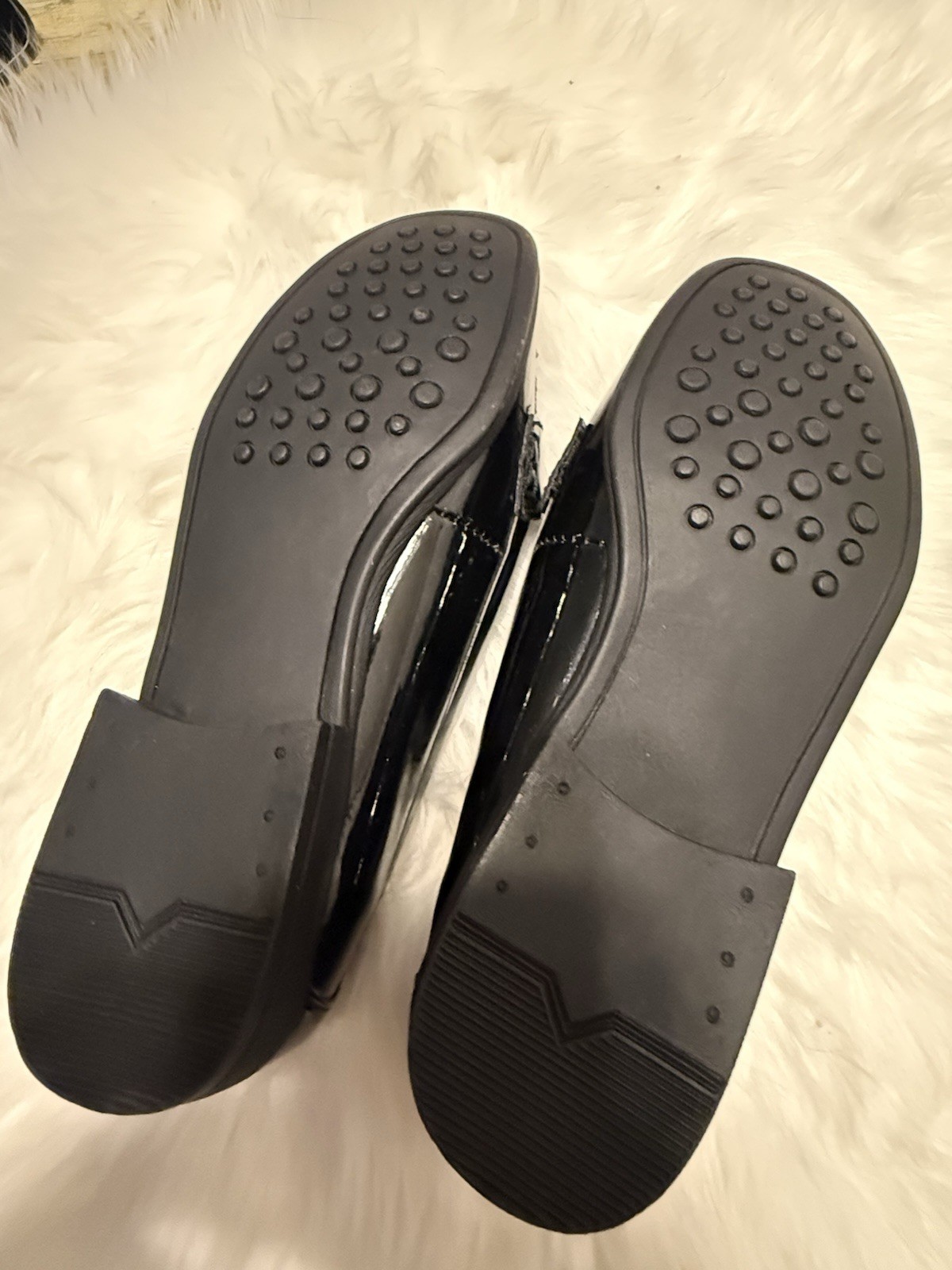 Angel Steps Womens Black Woven Slip-On Loafer Flats Square Toe Synthetic Sz 5