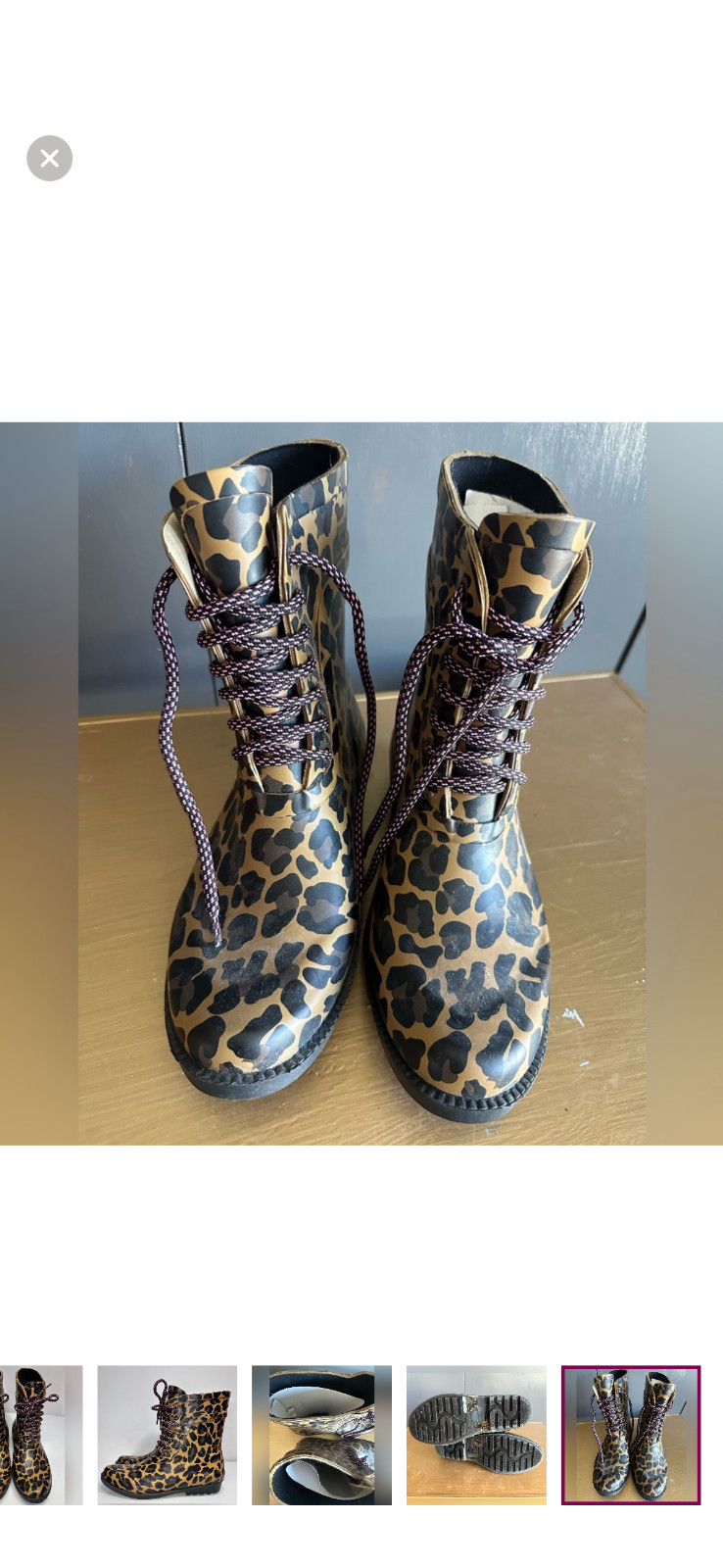 Woman’s 8. Never worn. J Crew Leopard Rain boots