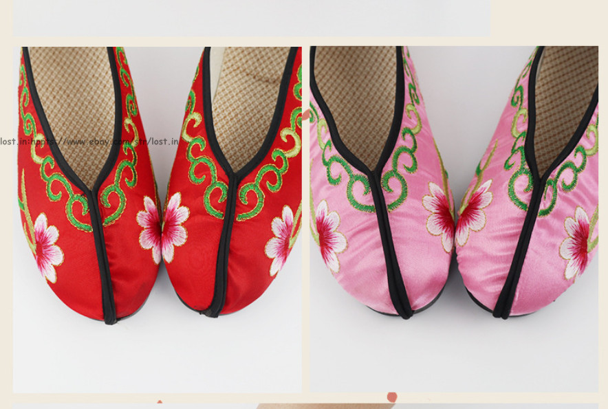 Men Women Chinese Embroidered Flats Opera Peking Opera Performance Floral Shoes