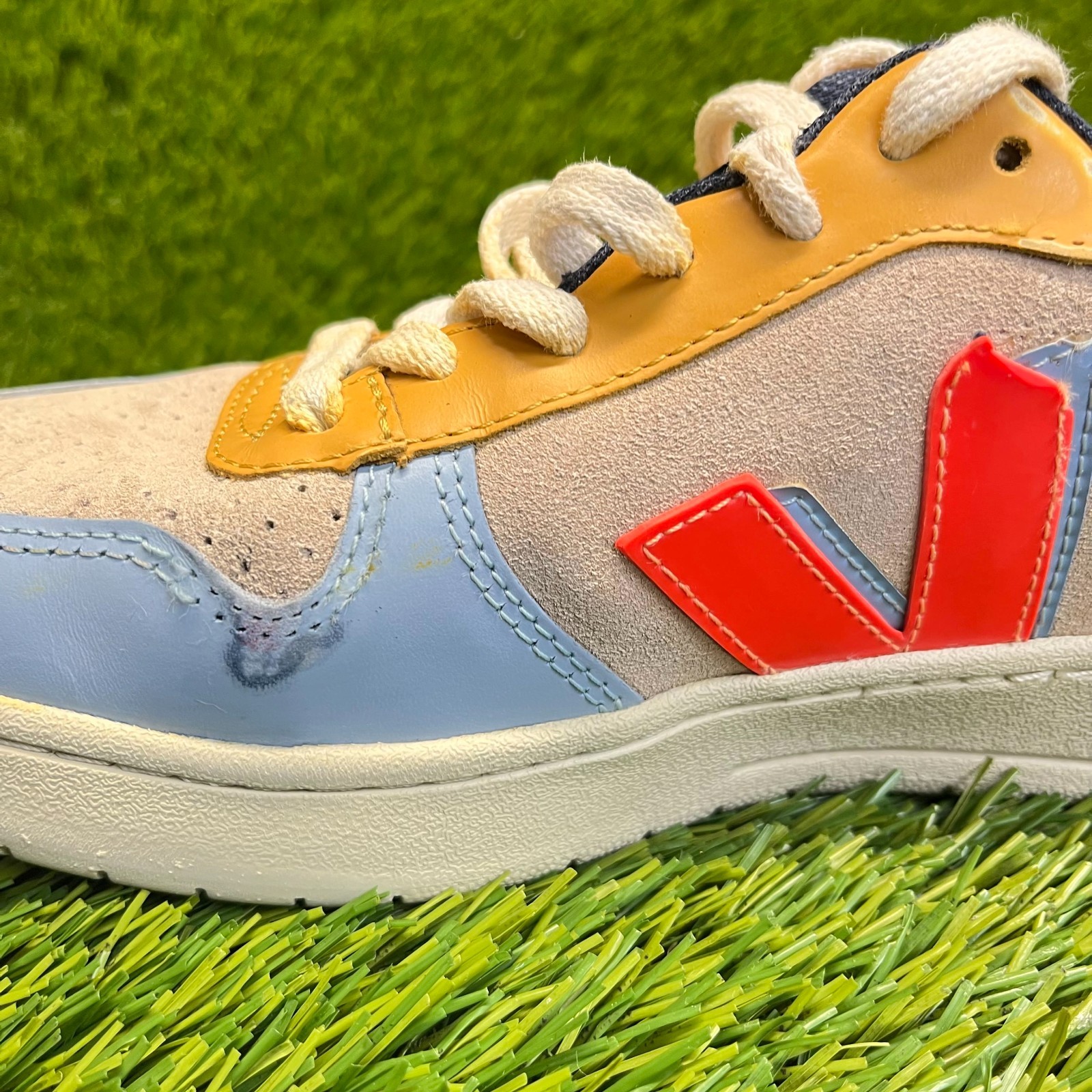 Veja x Make My Lemonade V-10 Womens Size 5 Blue Beige Athletic Shoes Sneakers