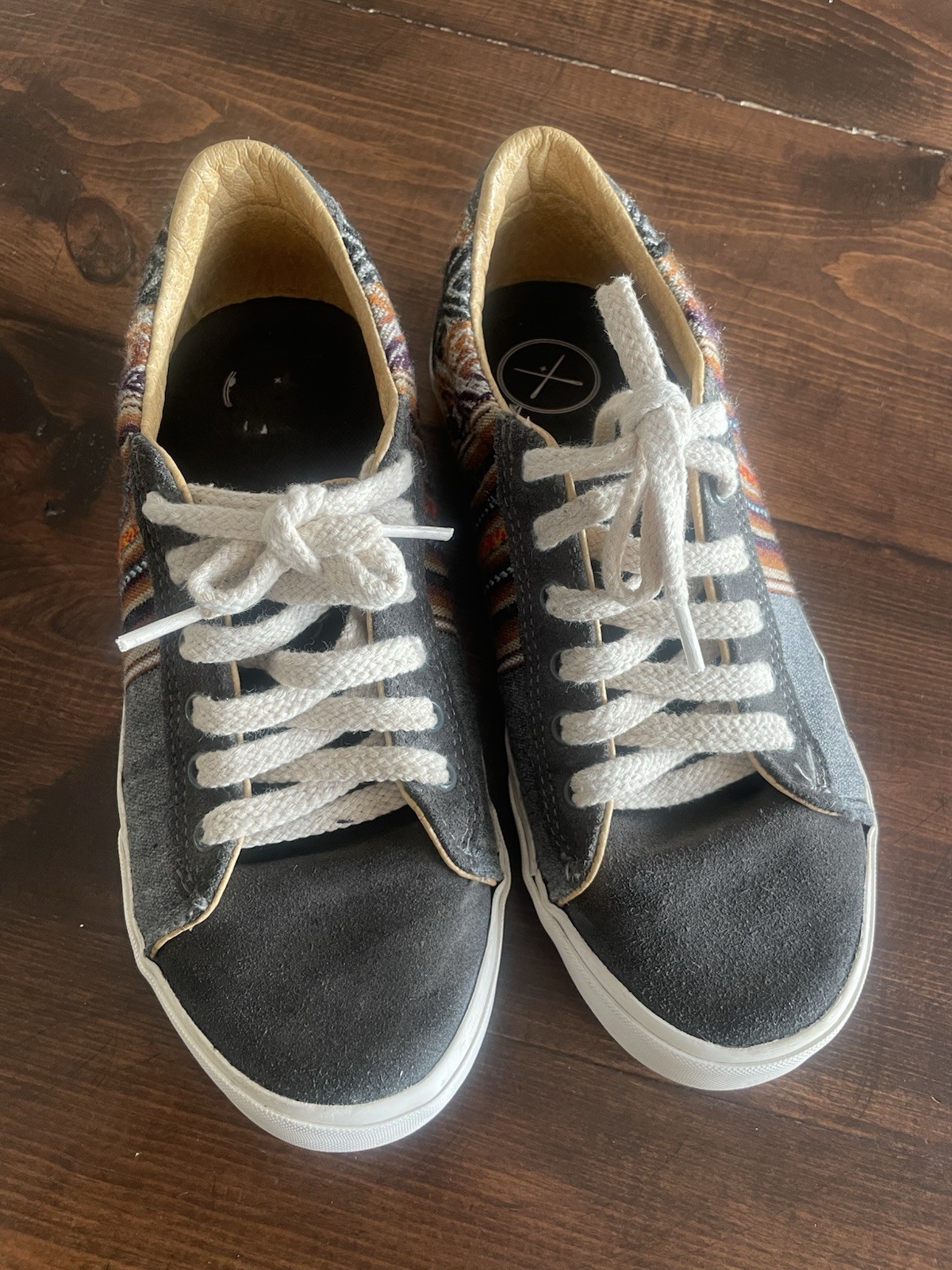 Inkkas Cusco Low Top Sneakers Gray Suede & Peruvian Canvas Women Sz 9 Men Sz 7
