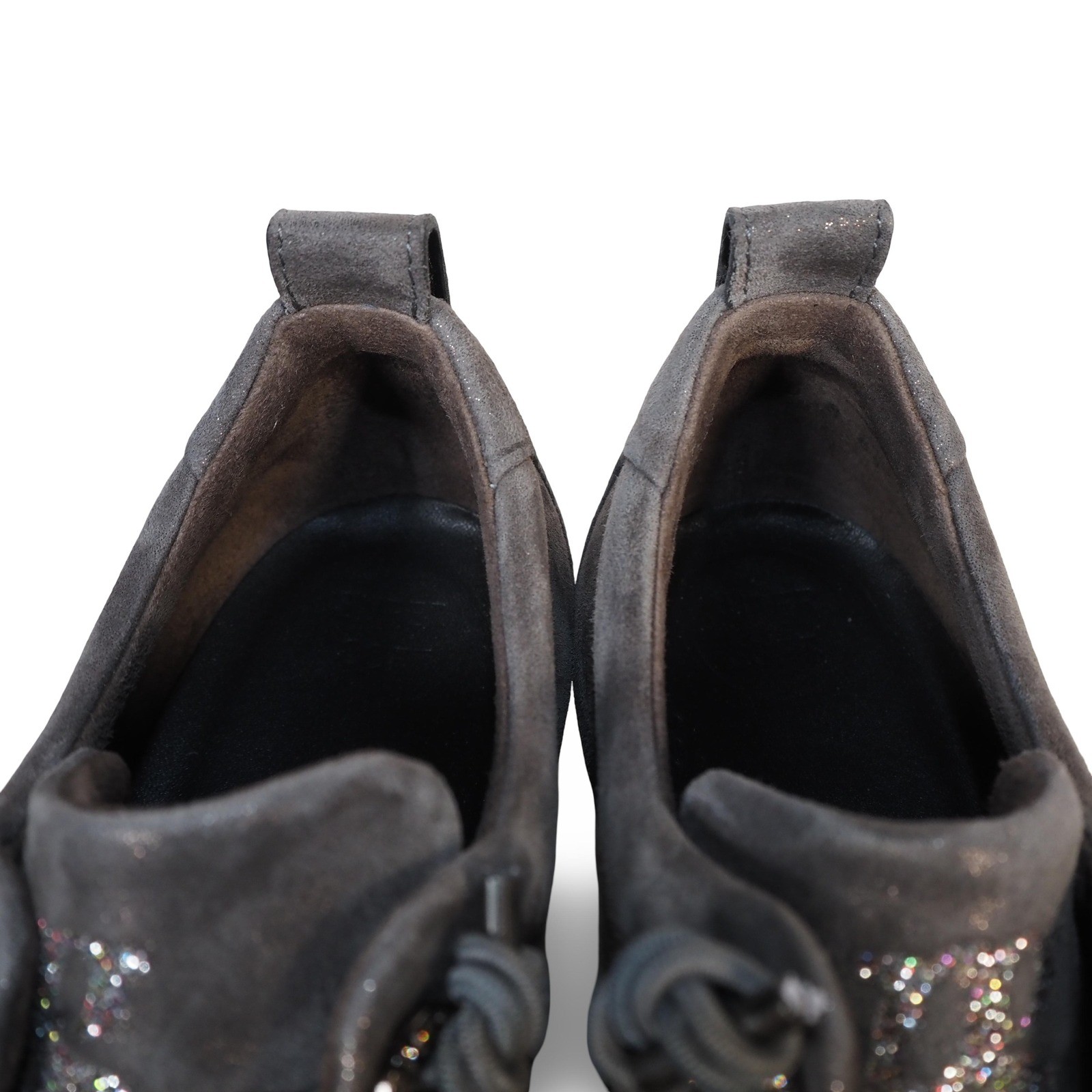 Paul Green Emely Platform Shimmer Sneakers Womens 7 UK 4.5 Iron Grey Metallic