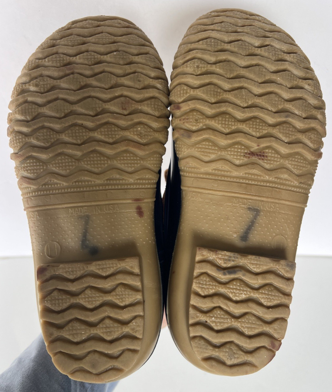 LaCrosse Duck Rain Shoe Bootie 3 Eye Leather & Rubber Upper Women’s 7 Blue