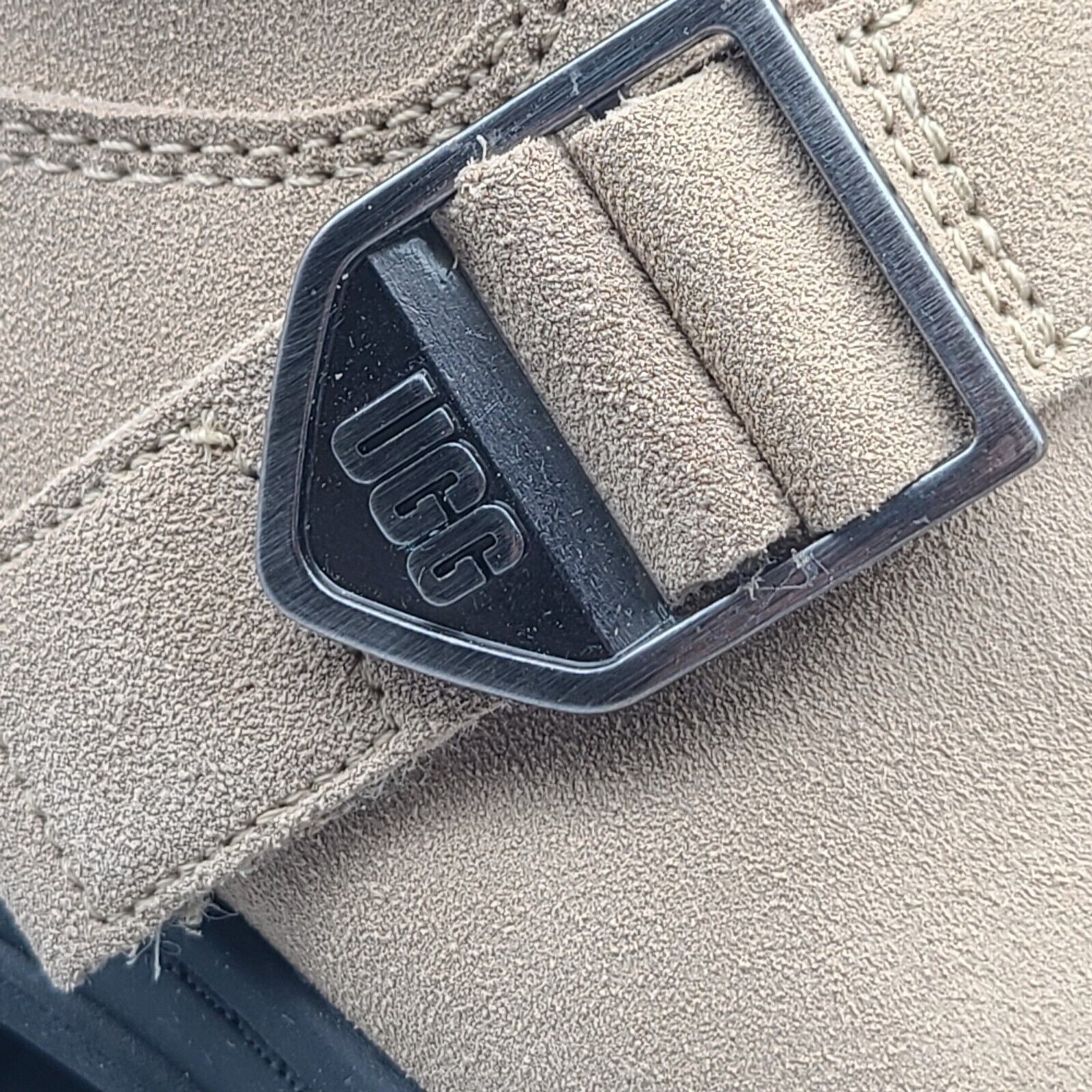 Ugg Ashton Boots Ankle Straps Buckle Zip Rugged Sand Suede Women Sz 8 39 New