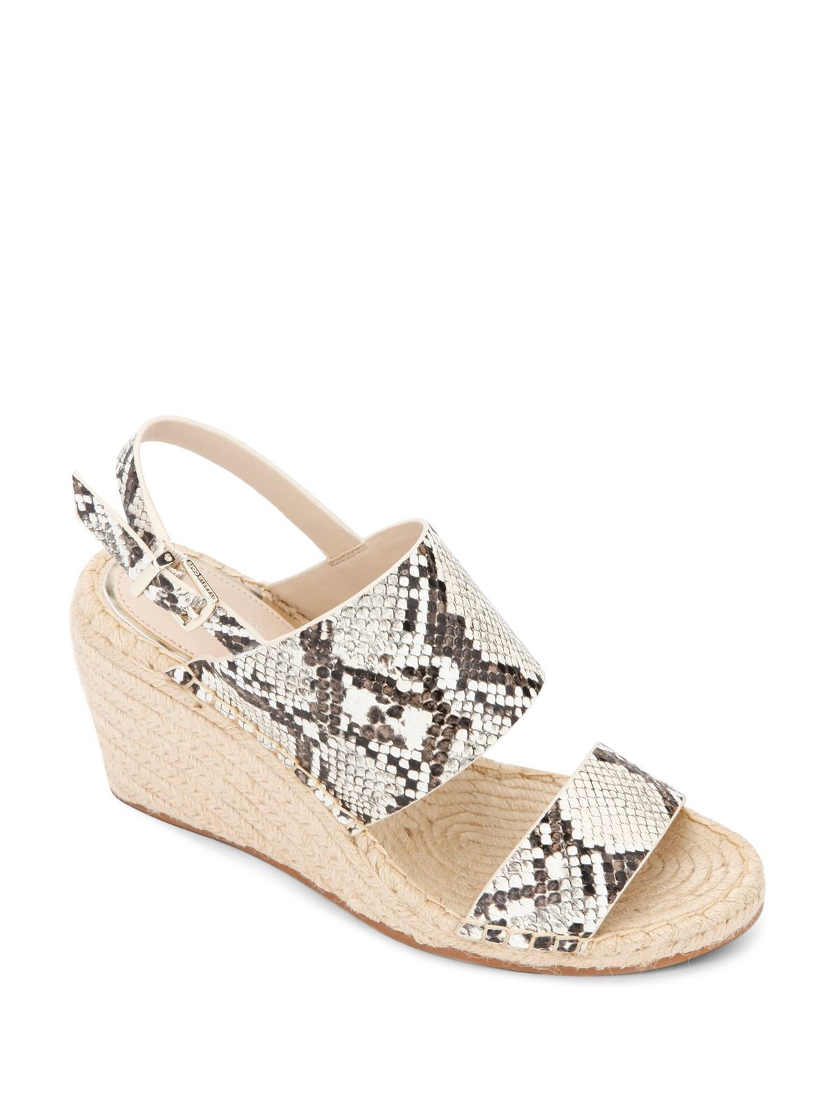 KENNETH COLE NEW YORK Womens Beige Snake 0.5″ Platform Olivia Wedge Shoes 7 M