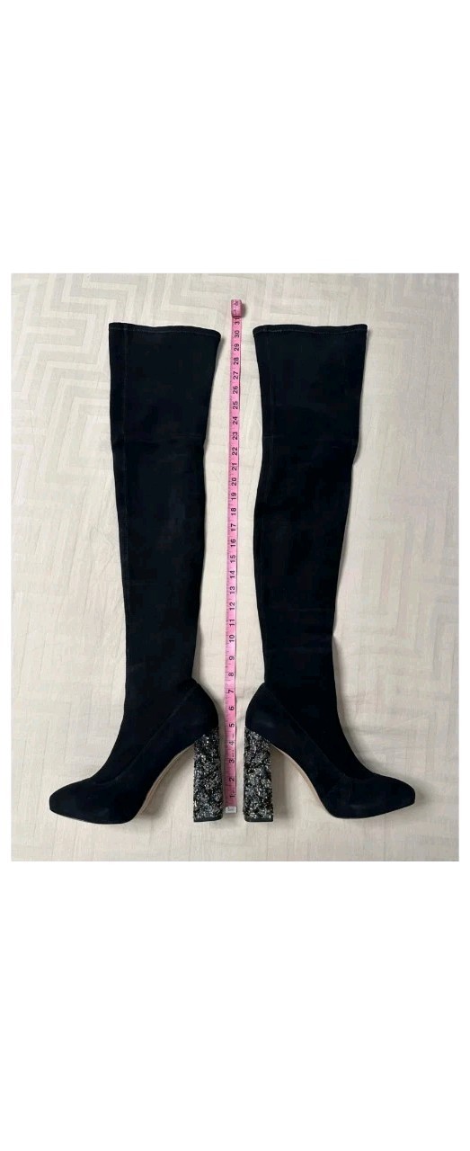 Sophia Webster Kendra Over The Knee Black Suede Boots