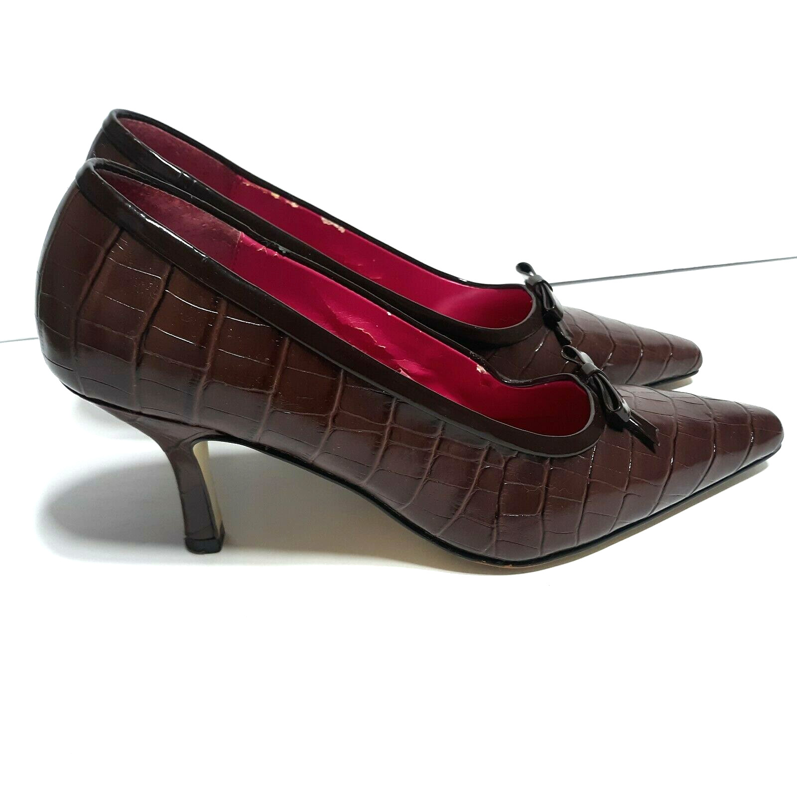 Women’s Isaac Mizrahi For Target Crocodile Skin Print Tall Heels Size 7 shoes