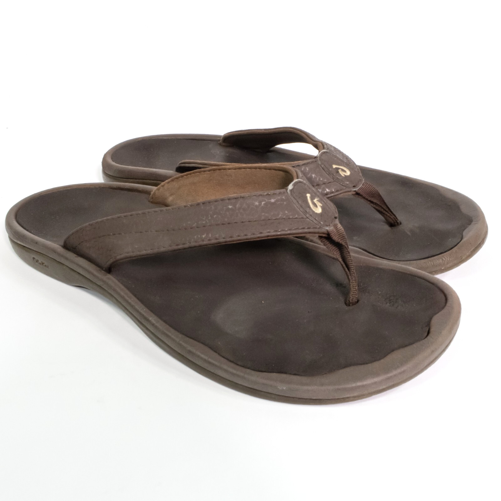 Olukai Ohana Dark Java Brown Comfort Thong Flip Flop Beach Pool Sandals Womens 7