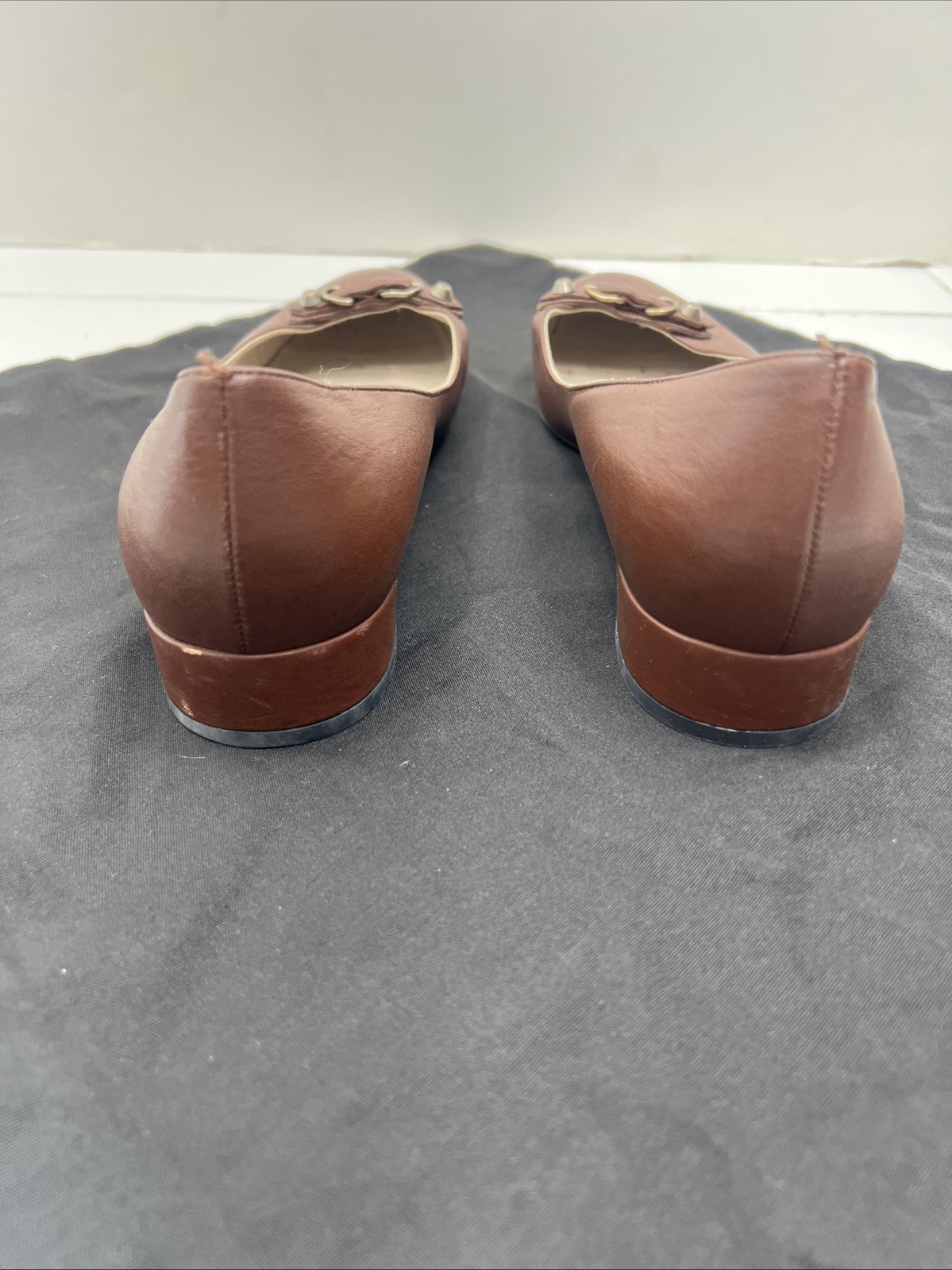 Balenciaga City 41 Ballet Low Pumps Studded Mules Slip On Smoking Loafers Mules