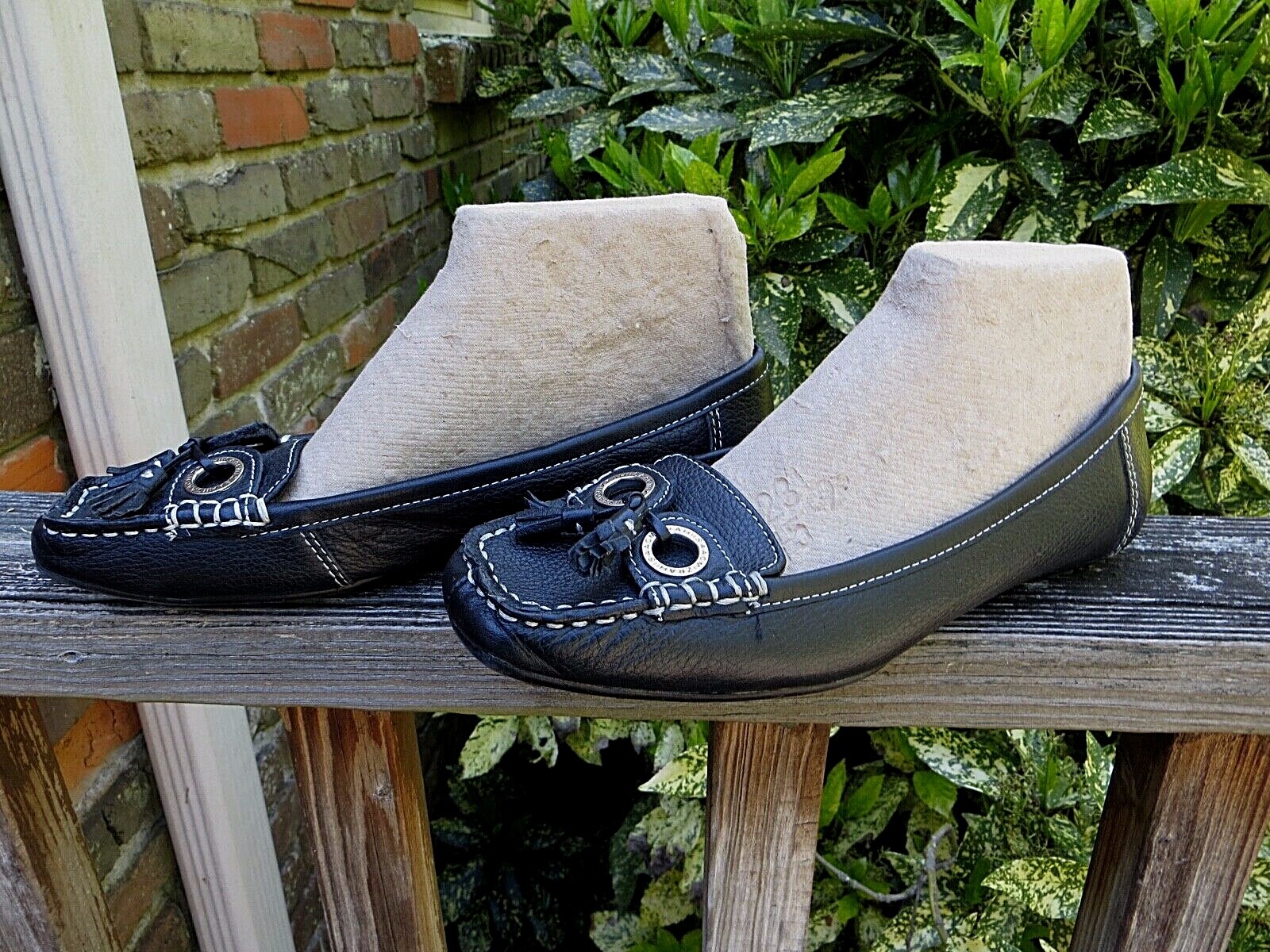 Isaac Mizrahi for Target «Gail» black pebbled leather tassel loafers, 8, EUC!