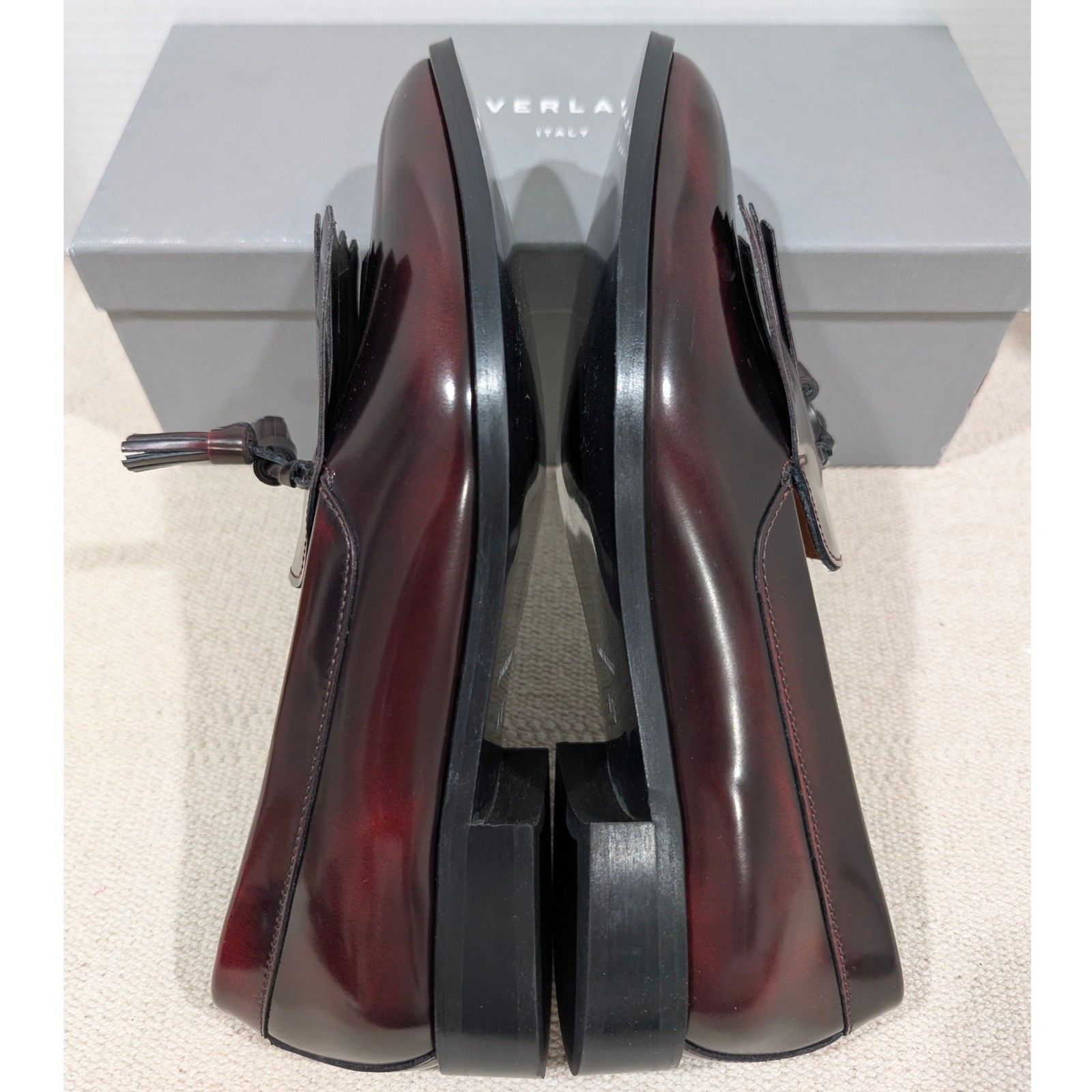 Everlane Modern Kiltie Tassel Loafers Womens Burgundy Leather Made in Italy 9.5