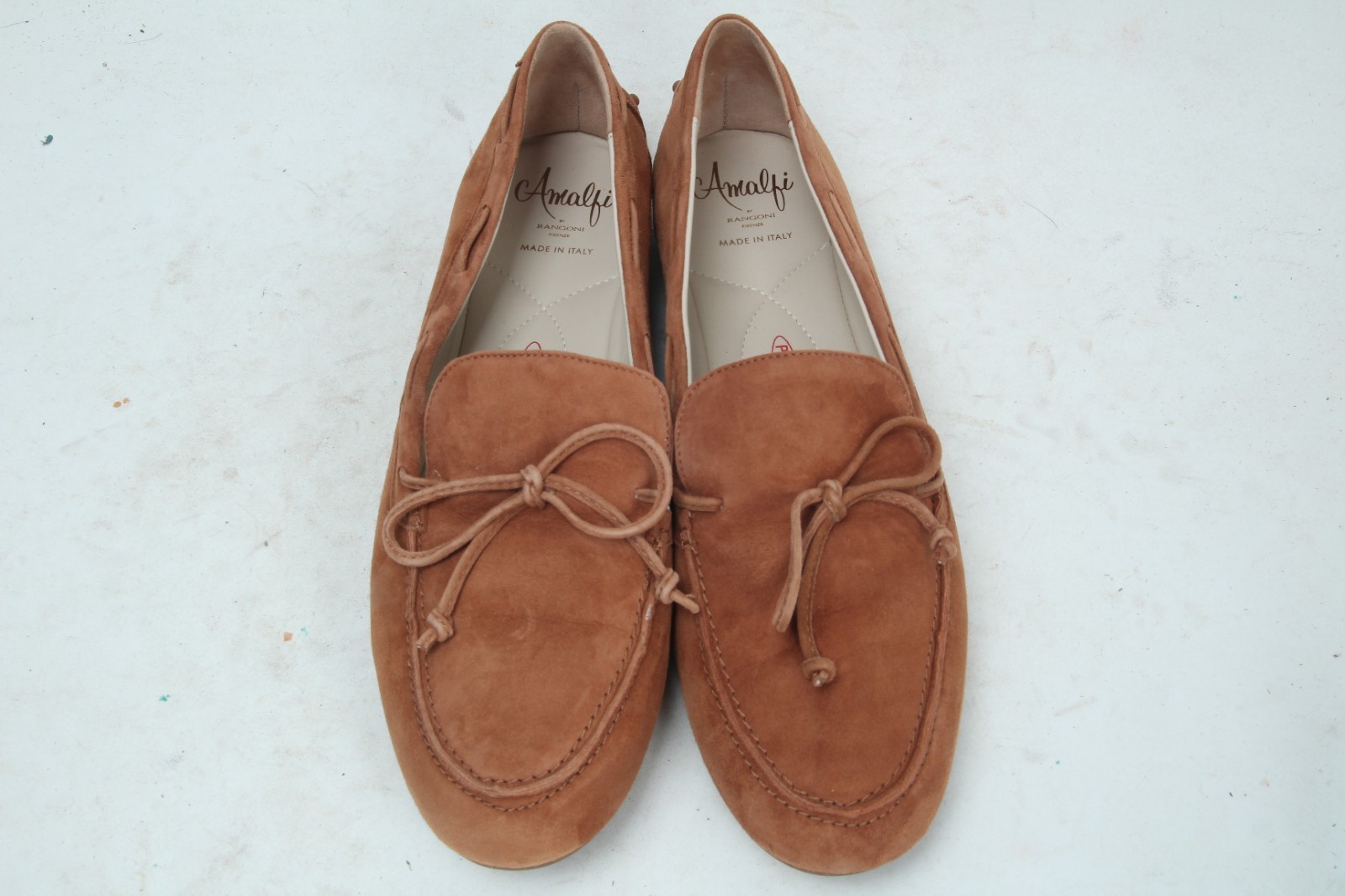 Amalfi by Rangonidublino loafer flats suede tan women’s cashmere suede sz 8 M