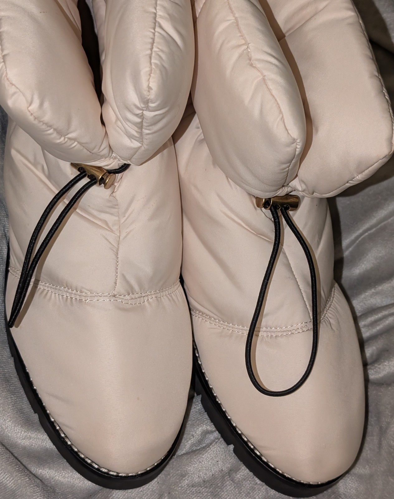 J.Crew Womens Elsa Puffer Boot With Primaloft Dusty Ivory Sz 10