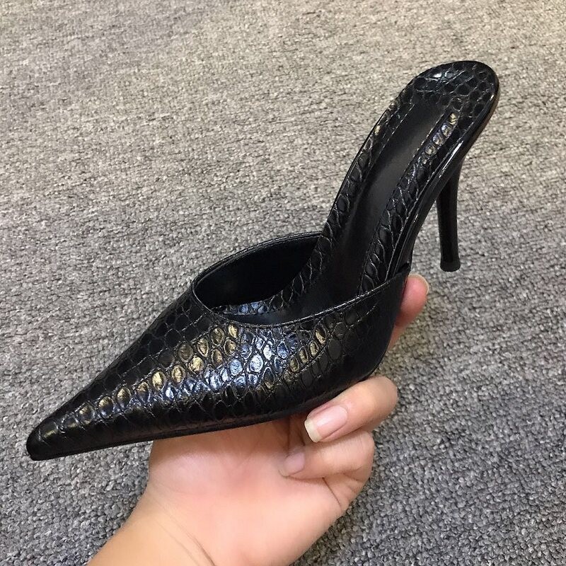 Womens Leather Dress Formal Wedding Slipper Leather Pointy Toe Sandals Shoes New