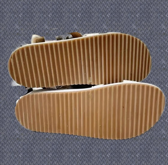 Lucky Brand Idenia Leather Snake Embossed Flatform Sandals Stucco Lomo Size 9.5M