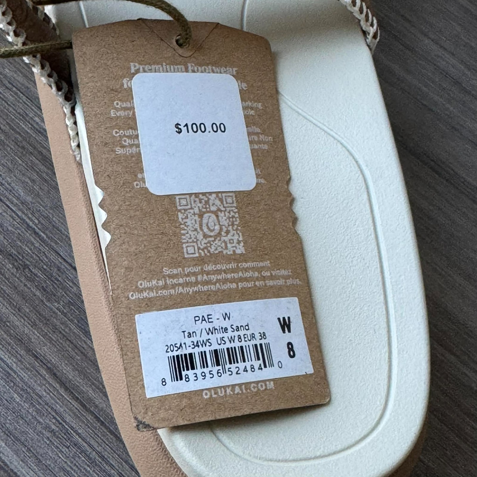 Mismatch OluKai Women’s Pae Slide Sandals US Size 7 Right, 8 Left $100 in Tapa
