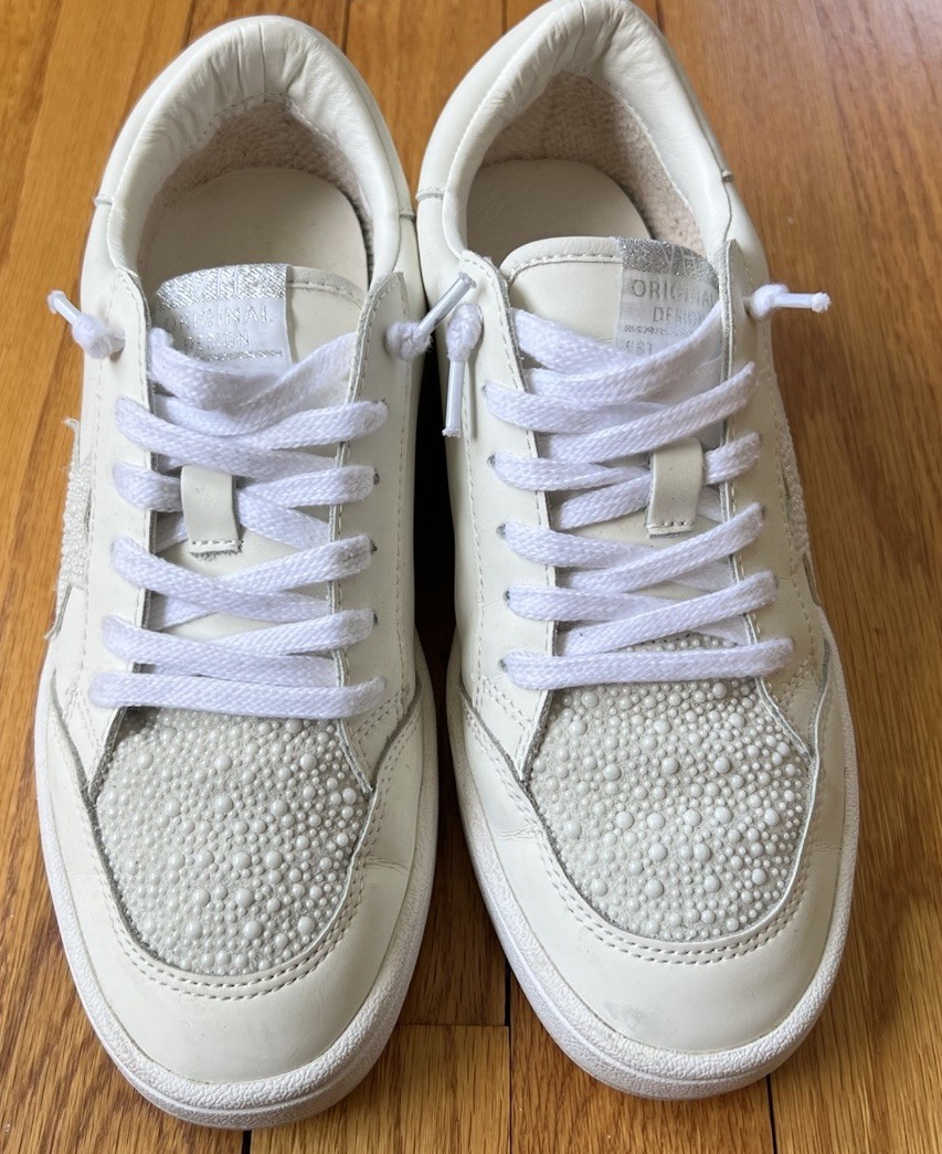 Vintage Havana Blake White Pearl Studded Slip On Casual Sneakers Women’s 7.5