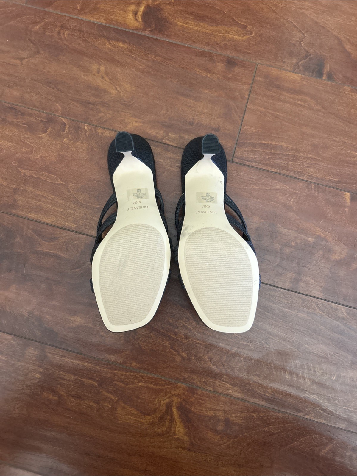Nine West Strappy Square Toe Heeled Mules US 8.5