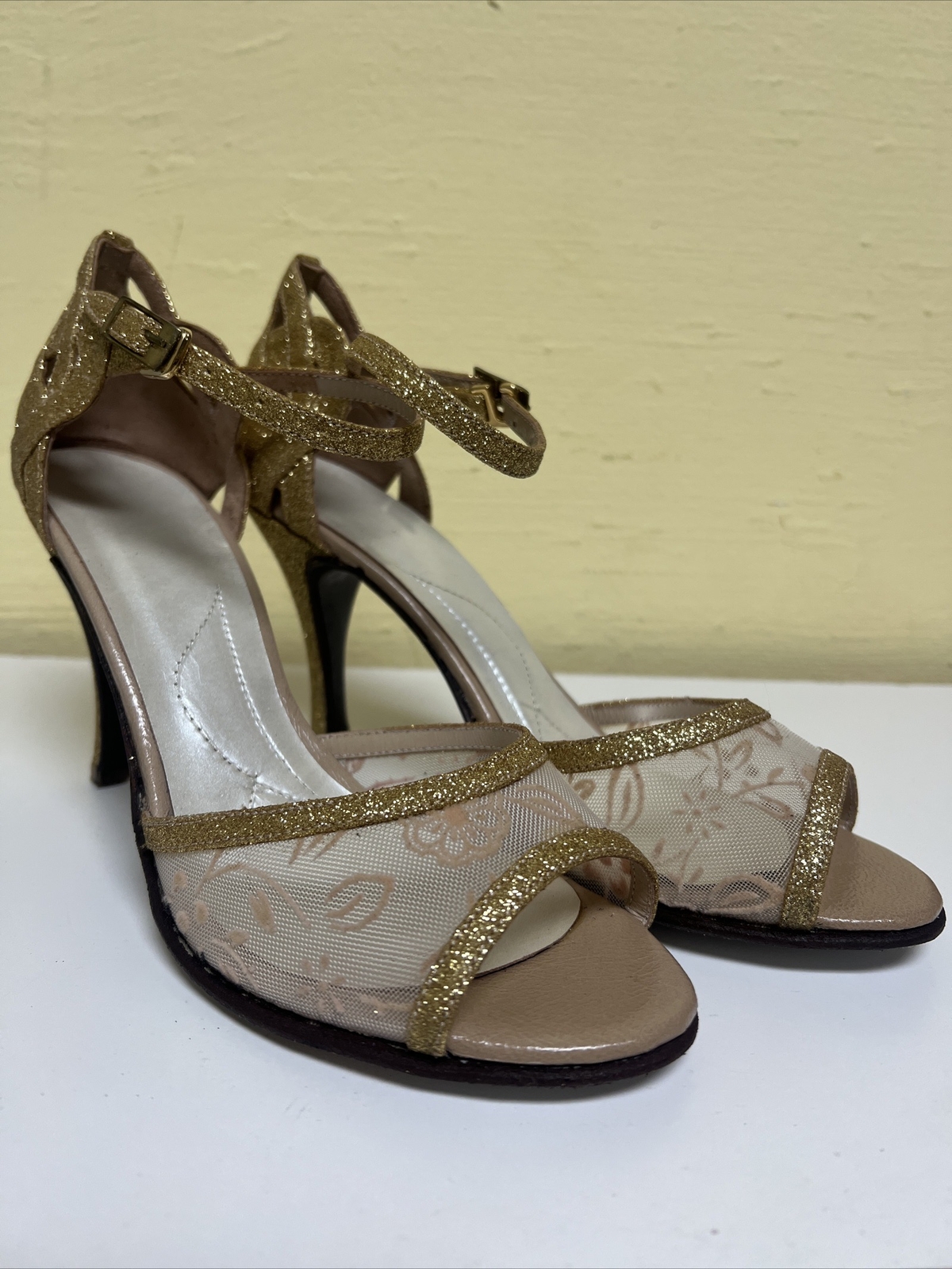 Womens Latin Ballroom Dancing Tango Shoes Ladies 3.5cm/5cm Heeled Sandals Size 7