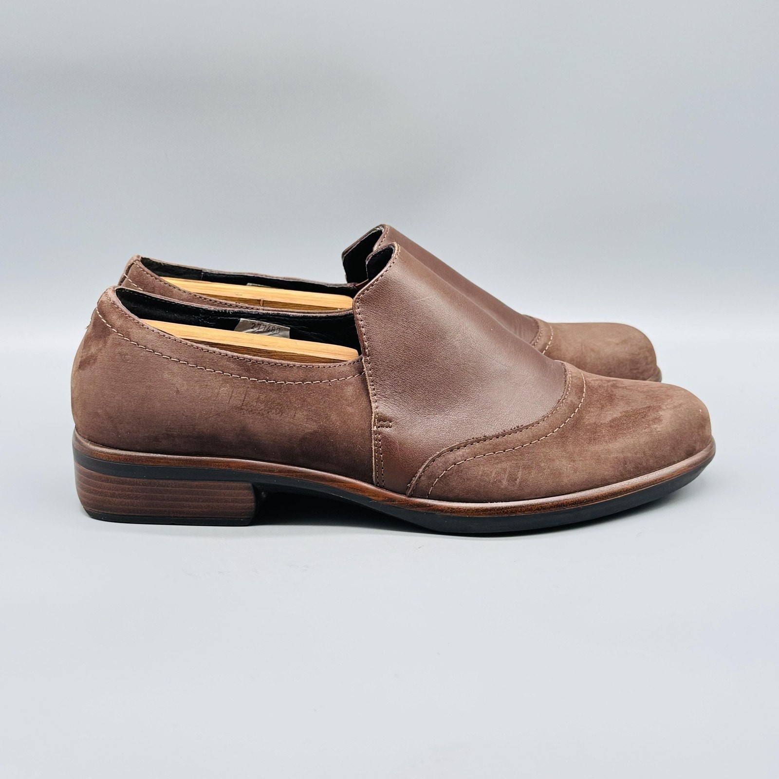 Naot Shoes Womens 9 Brown Nubuck Leather Slip On Loafer Cushioned Casual Comfort