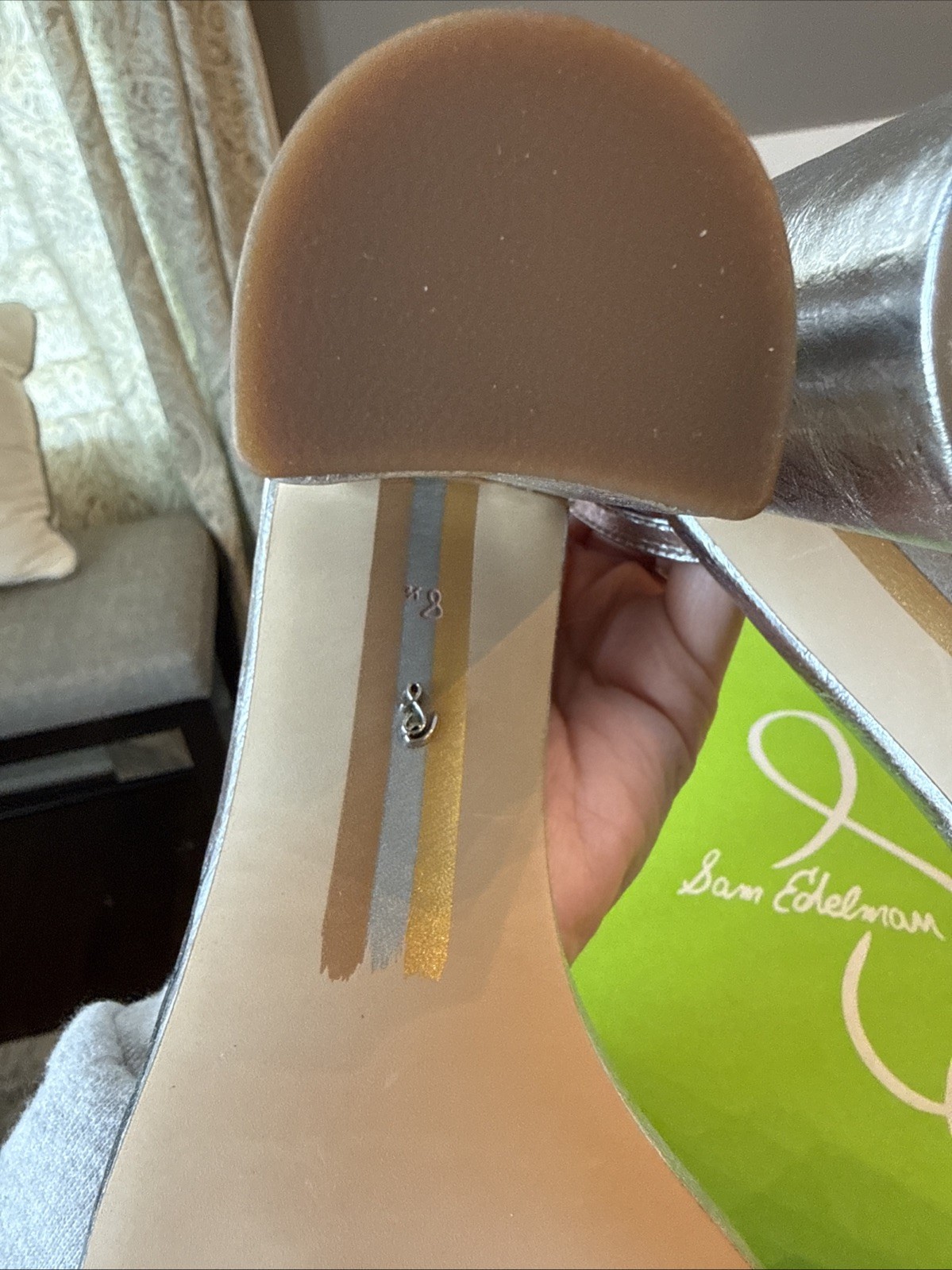 Women’s Size 8.5 Sam Edelman Yaro Silver Heels
