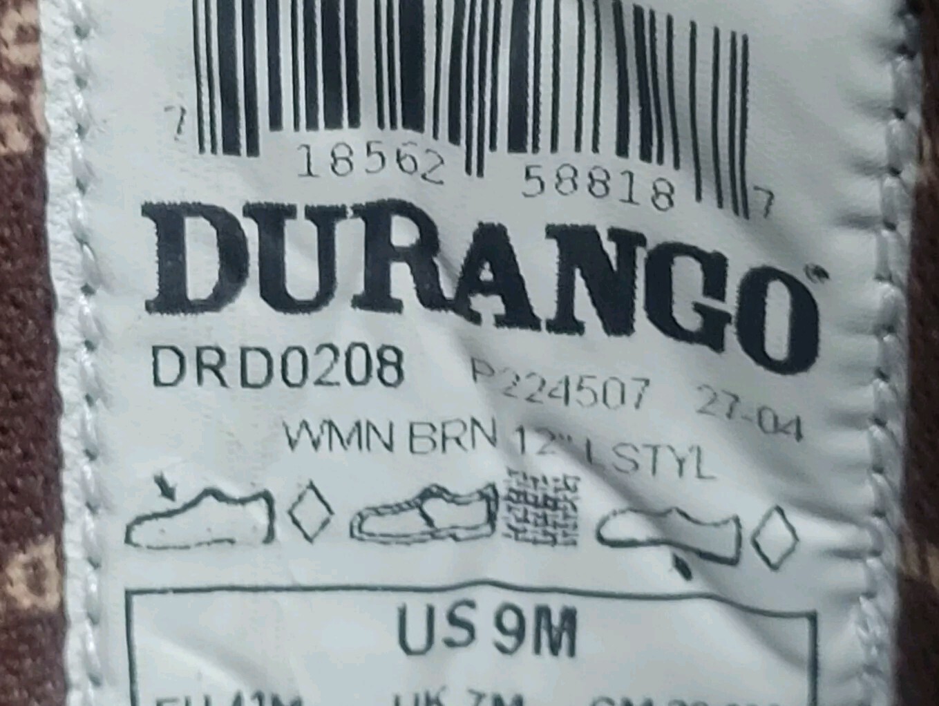 Durango 12″ American Flag Buckle Western Boot Tan Womens Size 9M
