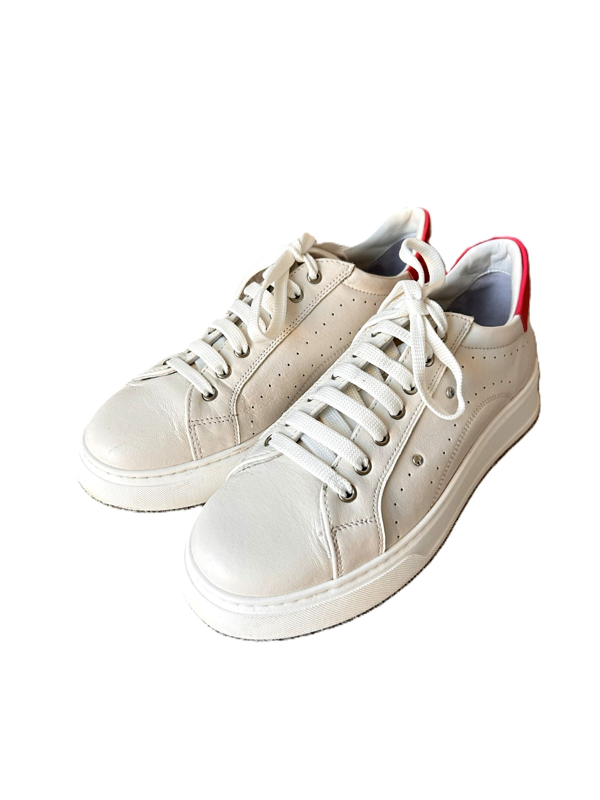 🤍 CINQUE | Ladies Leather Sneakers | Size 40 (39) | Off White & Pink | Genuine Leather