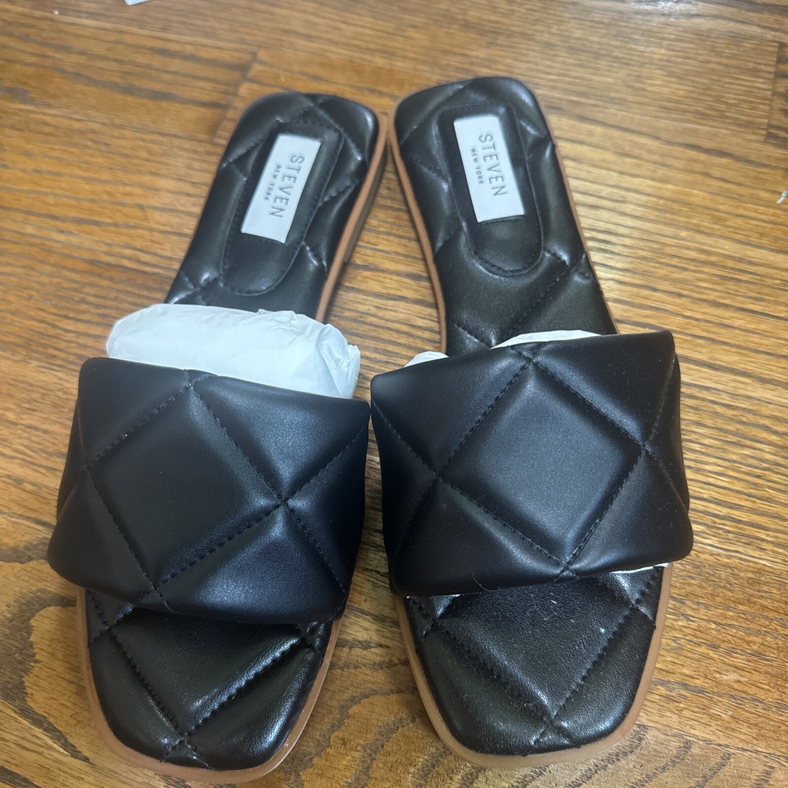 Steven New York Slides, Size 7, HOLYN, Black, NIB.