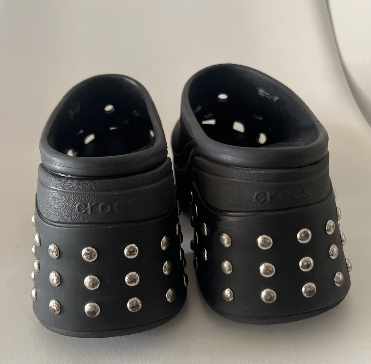 Crocs Siren Studded Platform Clogs Black Women’s 10 Men’s 8 Goth Punk Rare