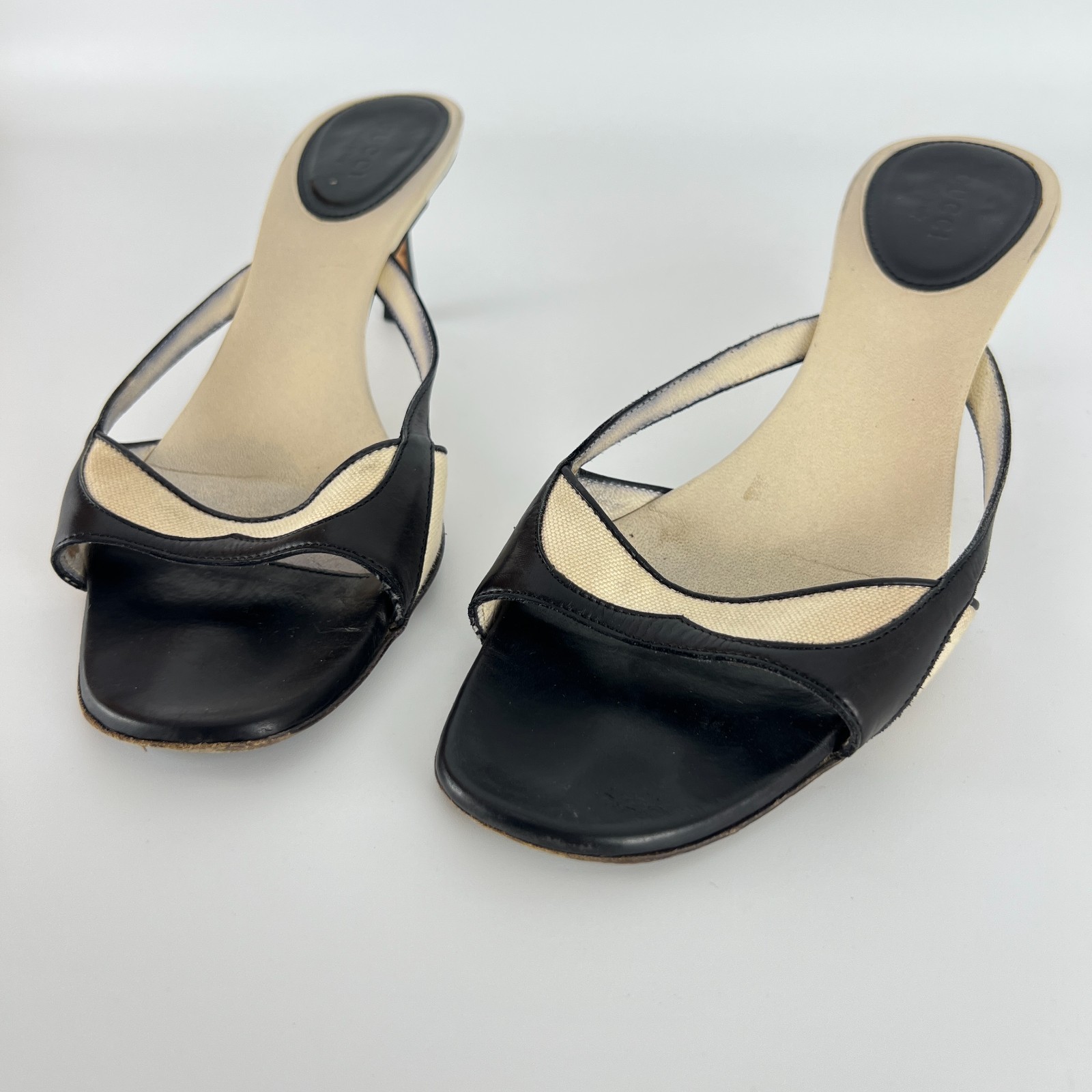 Gucci | Auth Tom Ford Era Vintage Black Leather Sandal Slide Mules (37)