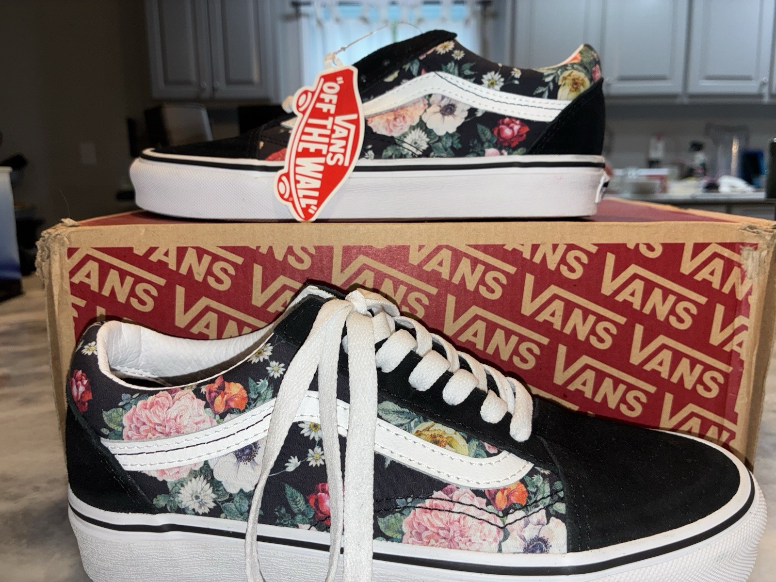 VANS Old Skool Shabby Garden Floral Canvas Suede Leather Women’s 6.5 Shoes NWT