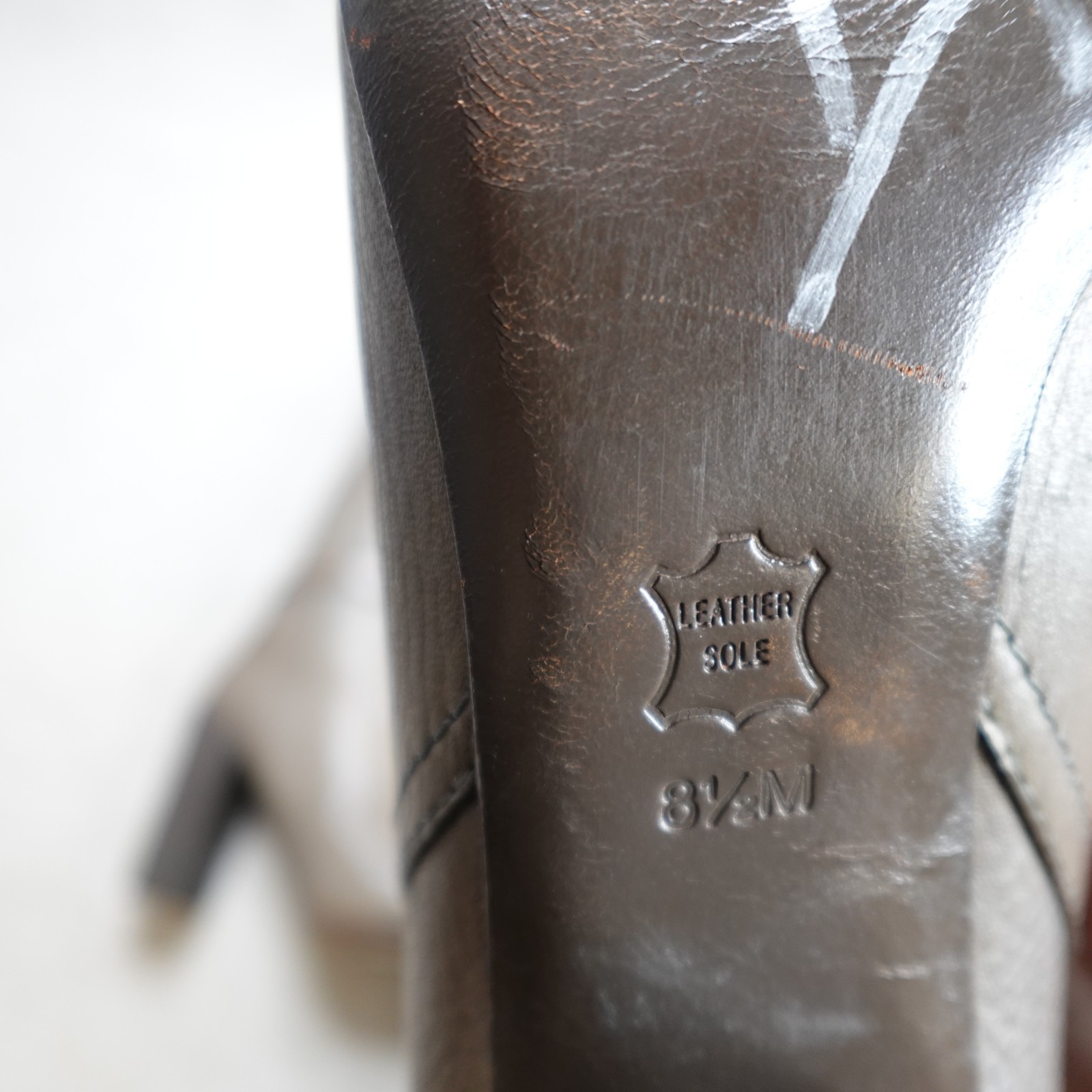 Tory Burch Womens Boots 8.5 Brown Gray Zip Heeled Pebbled Jenna Knee High