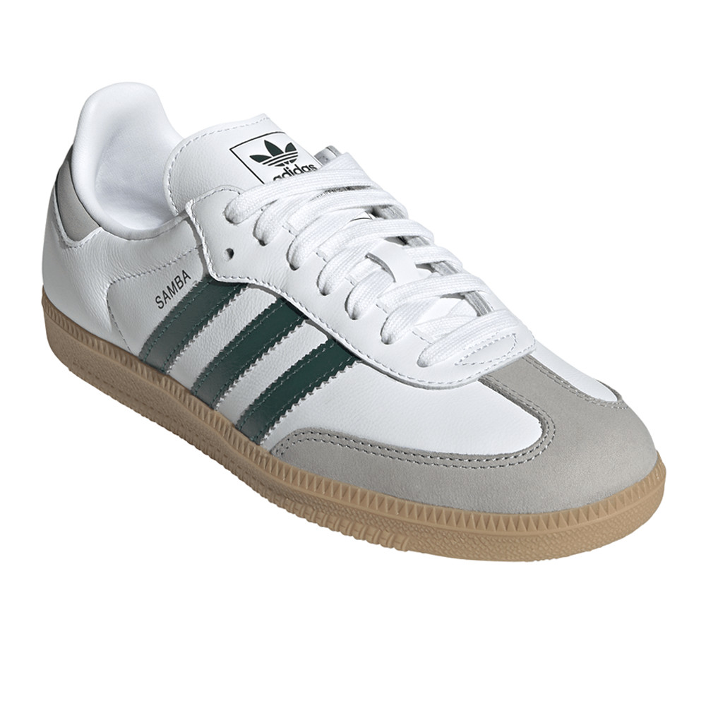 adidas Samba Og Lace Up Womens Green, White Sneakers Casual Shoes JI2724