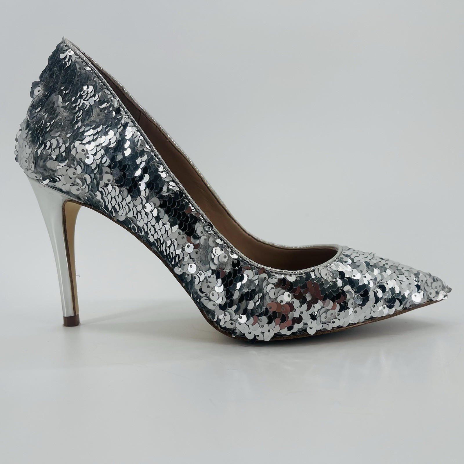 Aldo Pumps High Heels Pumps Womens 6.5 Silver Sequin Shoes Cocktail Party