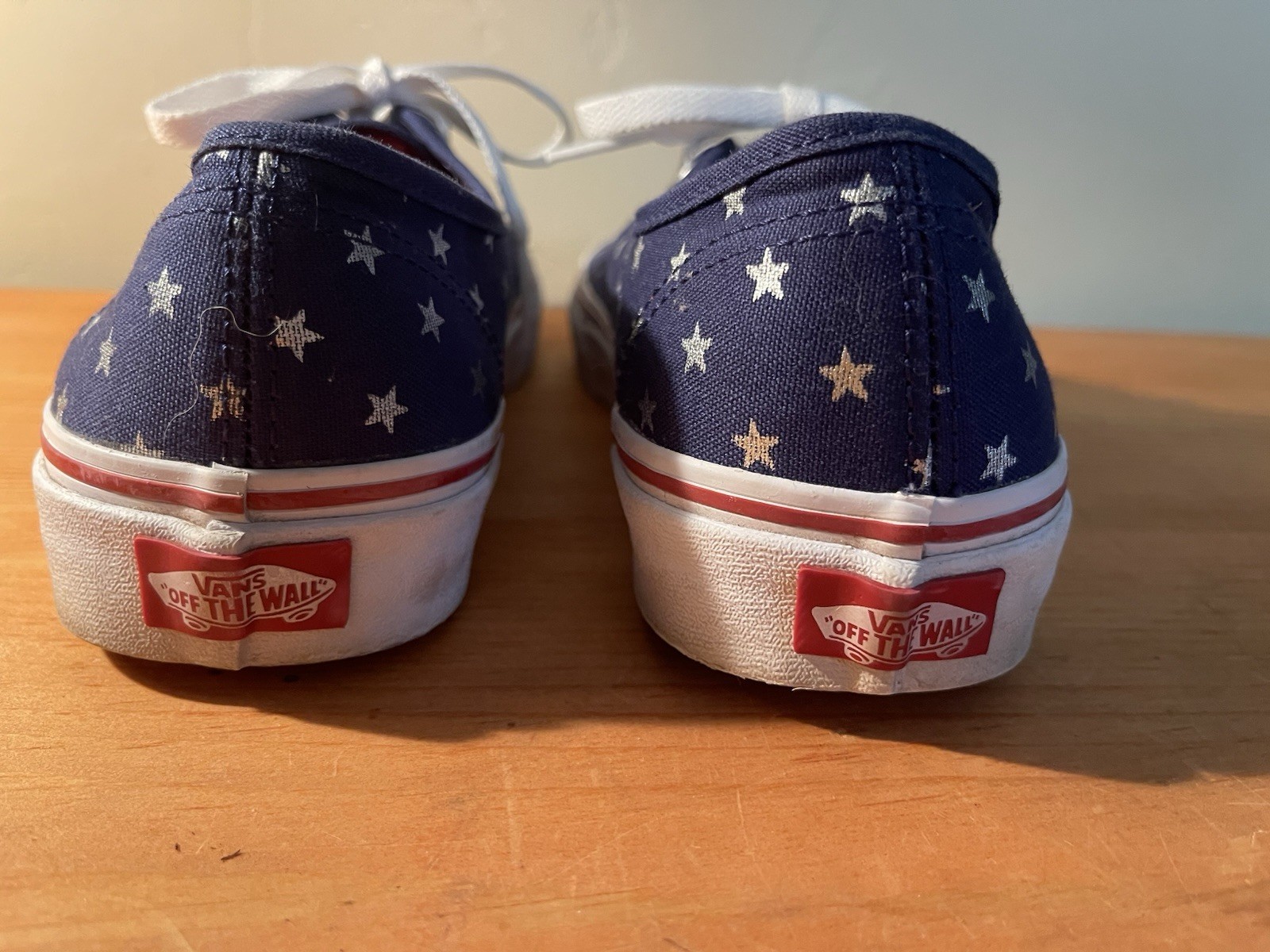 Vans Deck Shoes Women 8.5 Men 7 Blue Silver Stars EU 39 PATRIOTIC July 4 250th