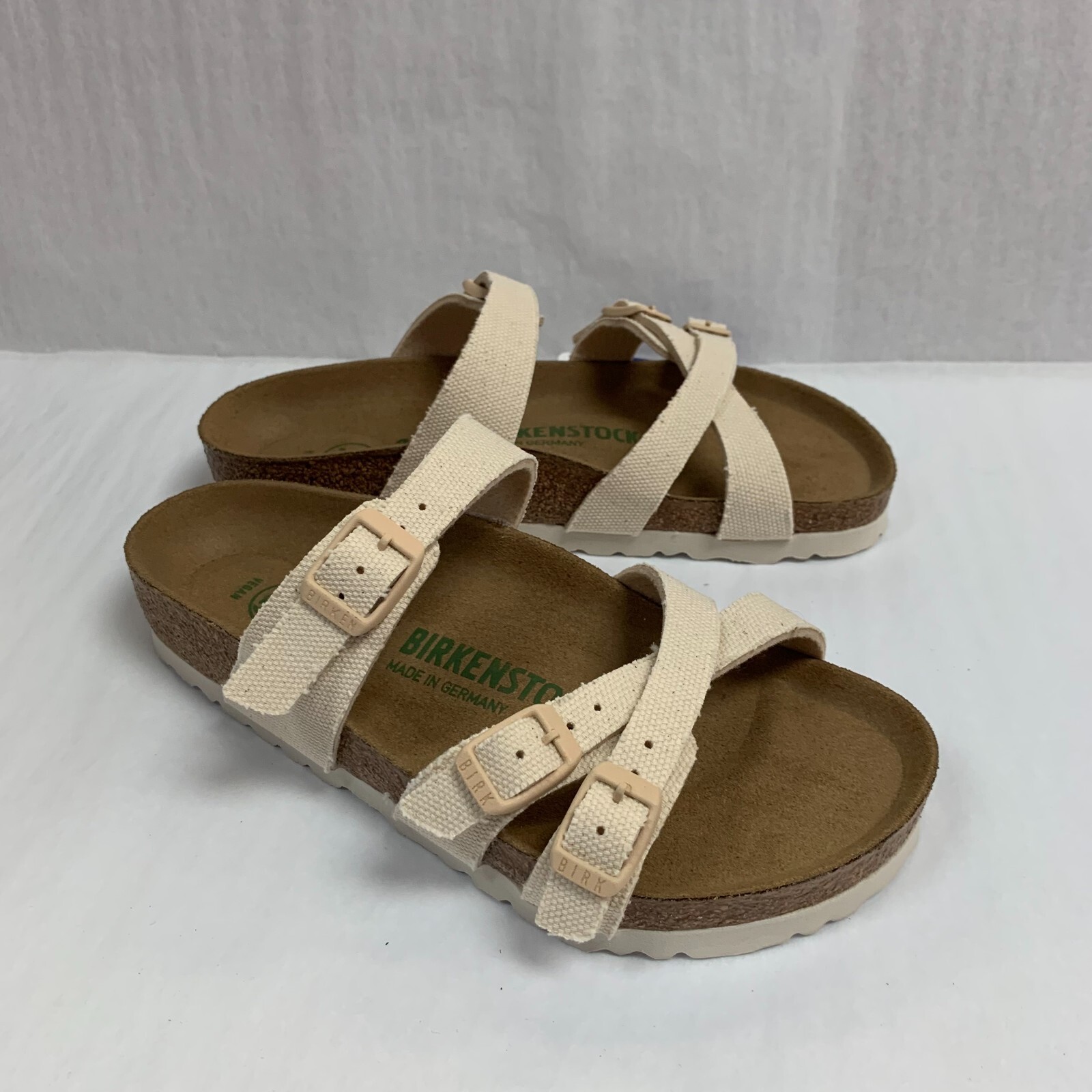 Birkenstock New w/o Box Franca Canvas Eggshell Textile Vegan Regular Select Size