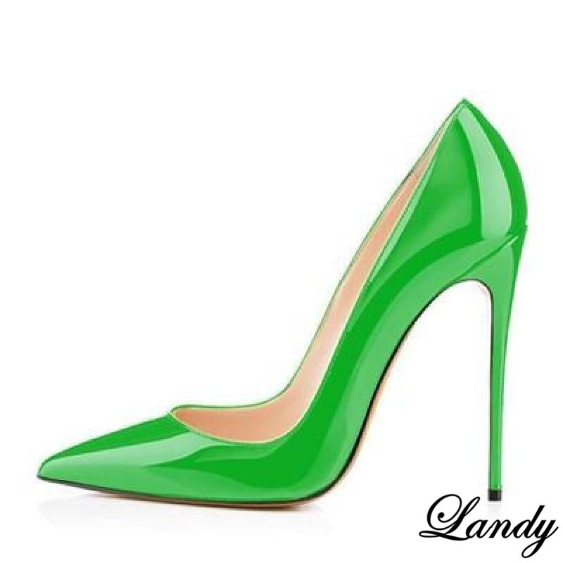 Womens High Heel Stiletto Pointed Toe Shiny Faux Leather Party Shoes Banquet Hot