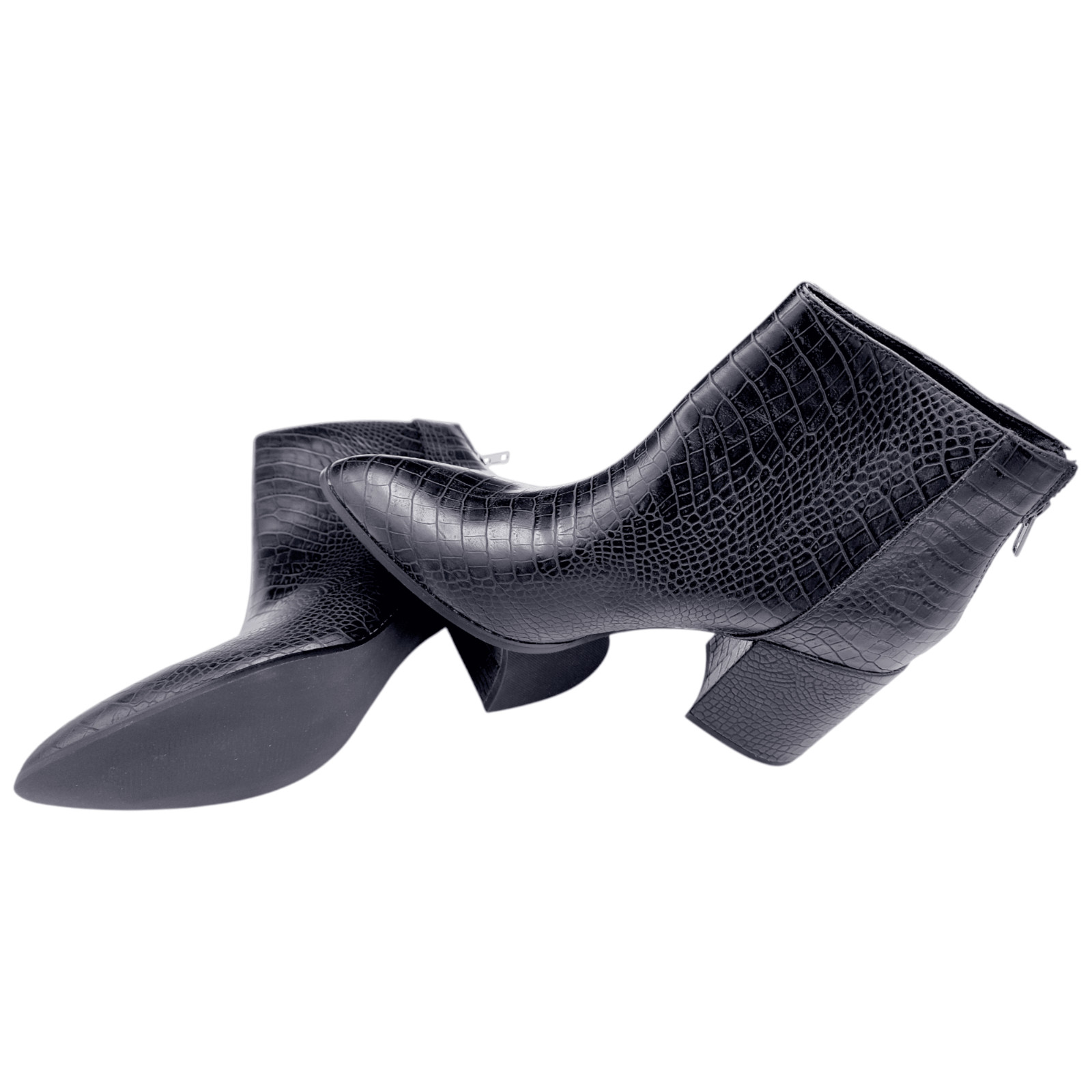 Steve Madden – Julianne Black Croc Boots / Bootie | JULI03S1 | Size 10 Medium