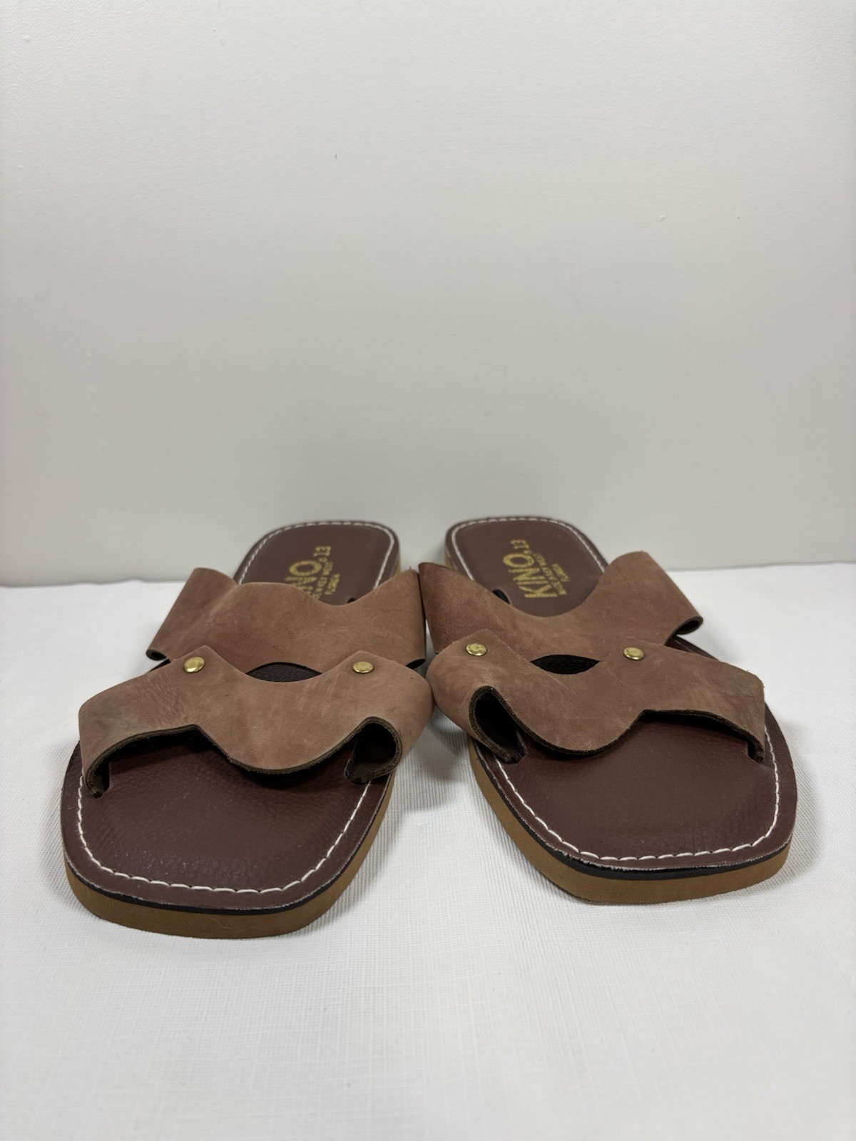 KINO Womens Leather Suede Slip On Sandals Sz 13 Handmade Key West Florida Casual