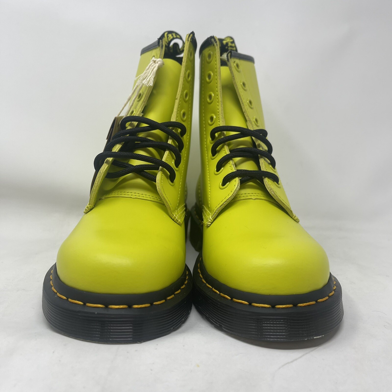 New Dr. Martens 1460 Smooth Leather Yellow Lace Up Boots US Size 5M/6W or 8M/9W
